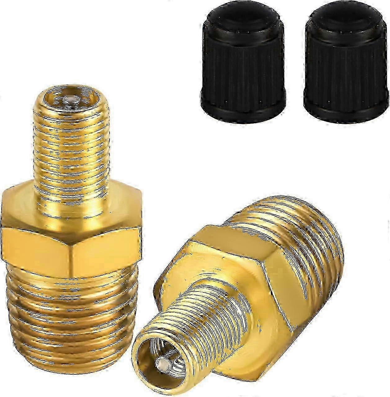 Brass 1/4" NPT to Schrader Valve Adapter for Air Pump 2pcs Pack