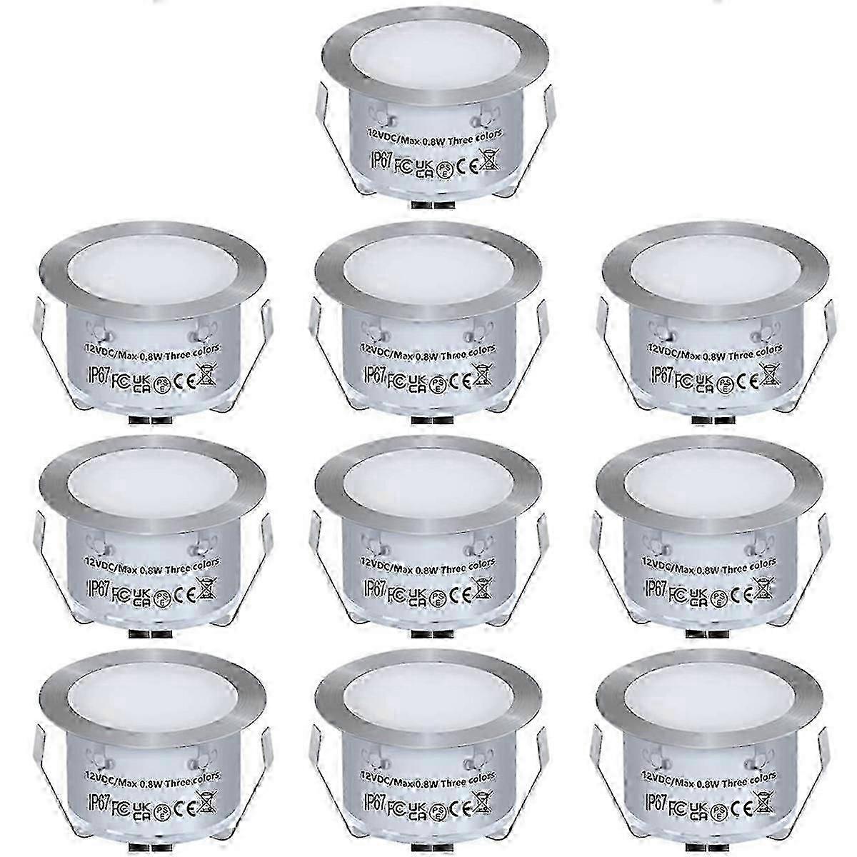 שלט רחוק 42 מ"מ, 10 חבילות תאורת סיפון IP67 עמיד למים, 12V מתח נמוך בקרקע תאורת נוף LED חיצונית עבור YardGard SZRH