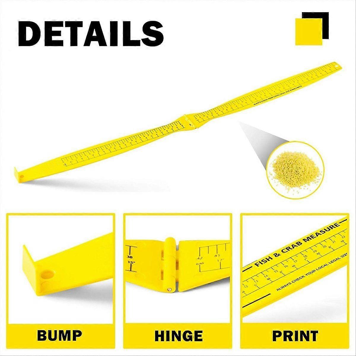 Foldable Fish Measuring Board Dual Sided Fishing Ruler for Crabs and Fish, Portable Kayak/Boat Measuring Tool