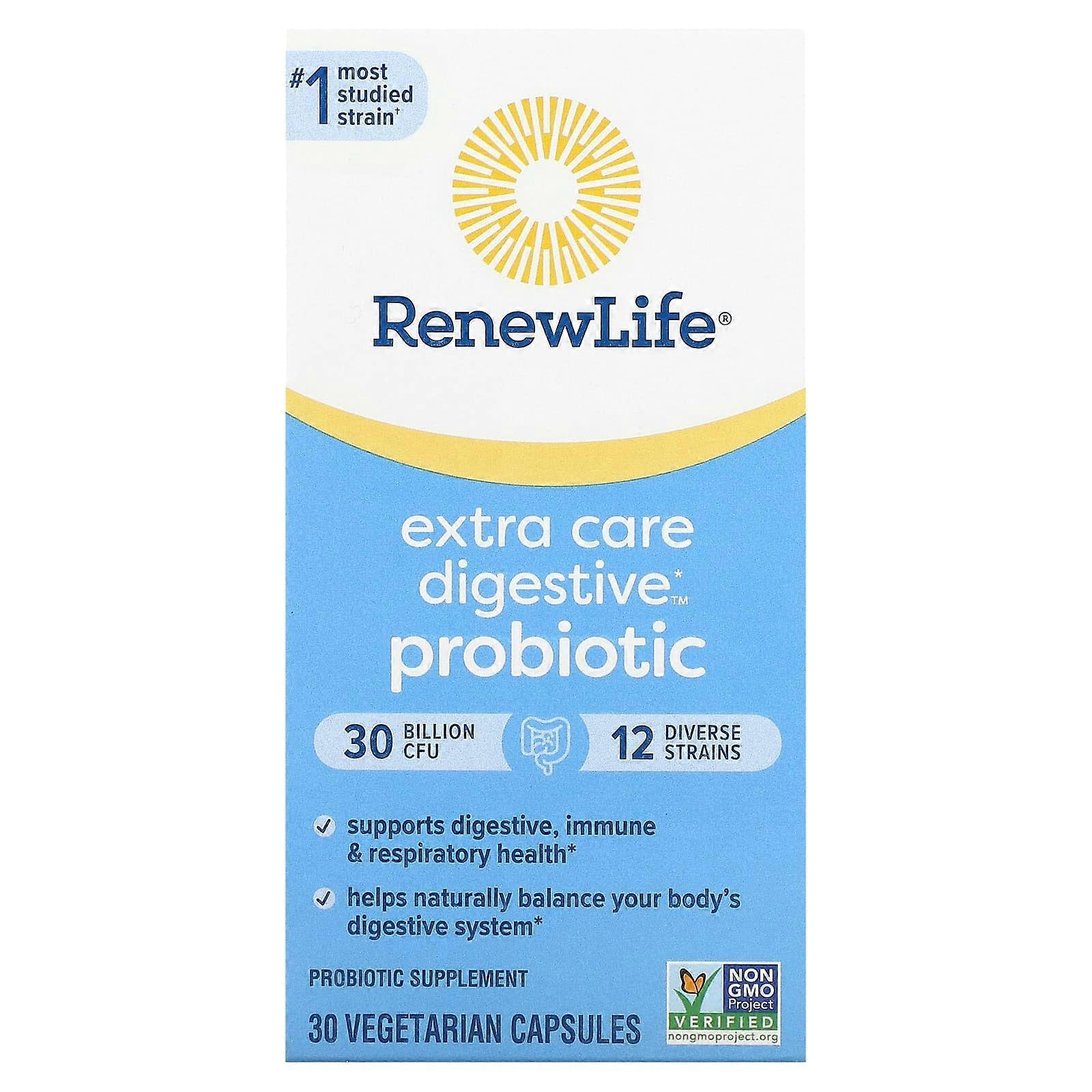 Extra Care Digestive Probiotic, 30 Billion CFU, 30 Vegetarian Capsules