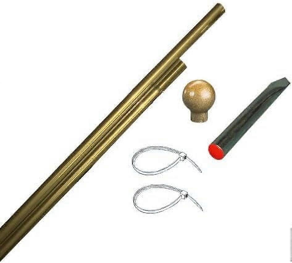 Mât de drapeau d'intérieur en bois de 8 pieds, 2 pièces, environ 1 po de diamètre