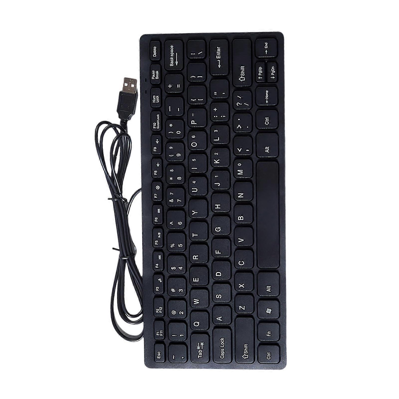 USB Miniature Keyboard Portable 78Key UltraThin Ergonomic Wired Black For Business And Home Use