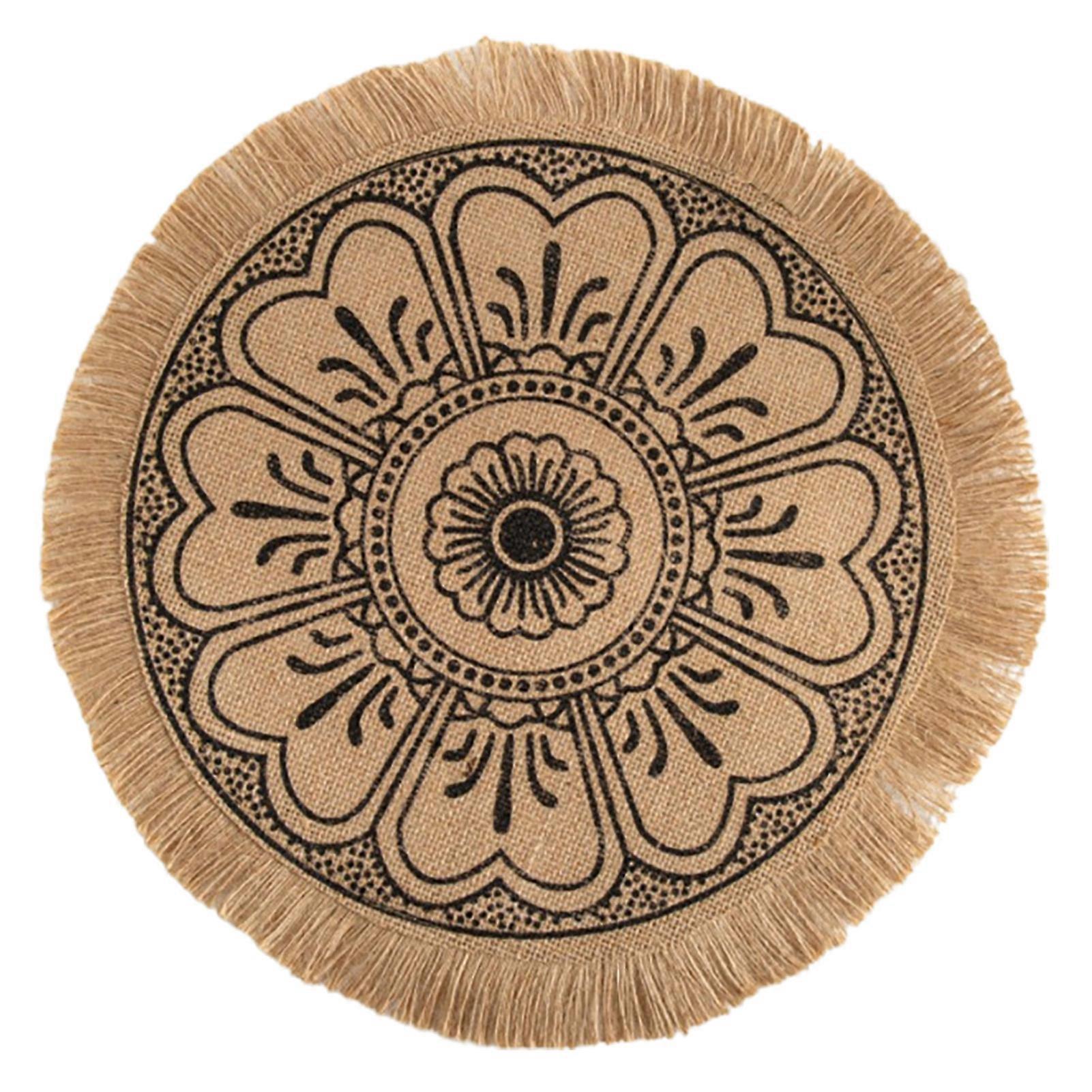 Hesroicy Bohemian Foldable Flax Bowl Coasters for Heat Insulation and Washable Cup Mats at Home