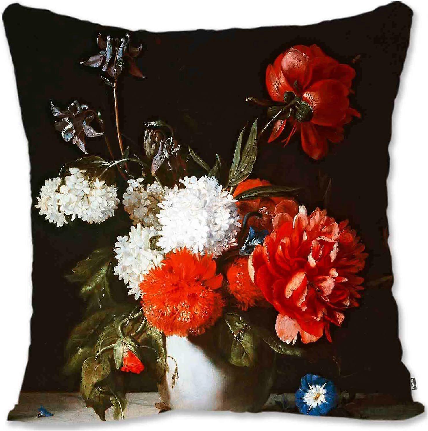 h245装飾トス枕カバーカバープロテクターバロックフラワーアート-ヤン・ブリューゲル・ザ・エルダー - オランダの花Ab(A1-813)lm245