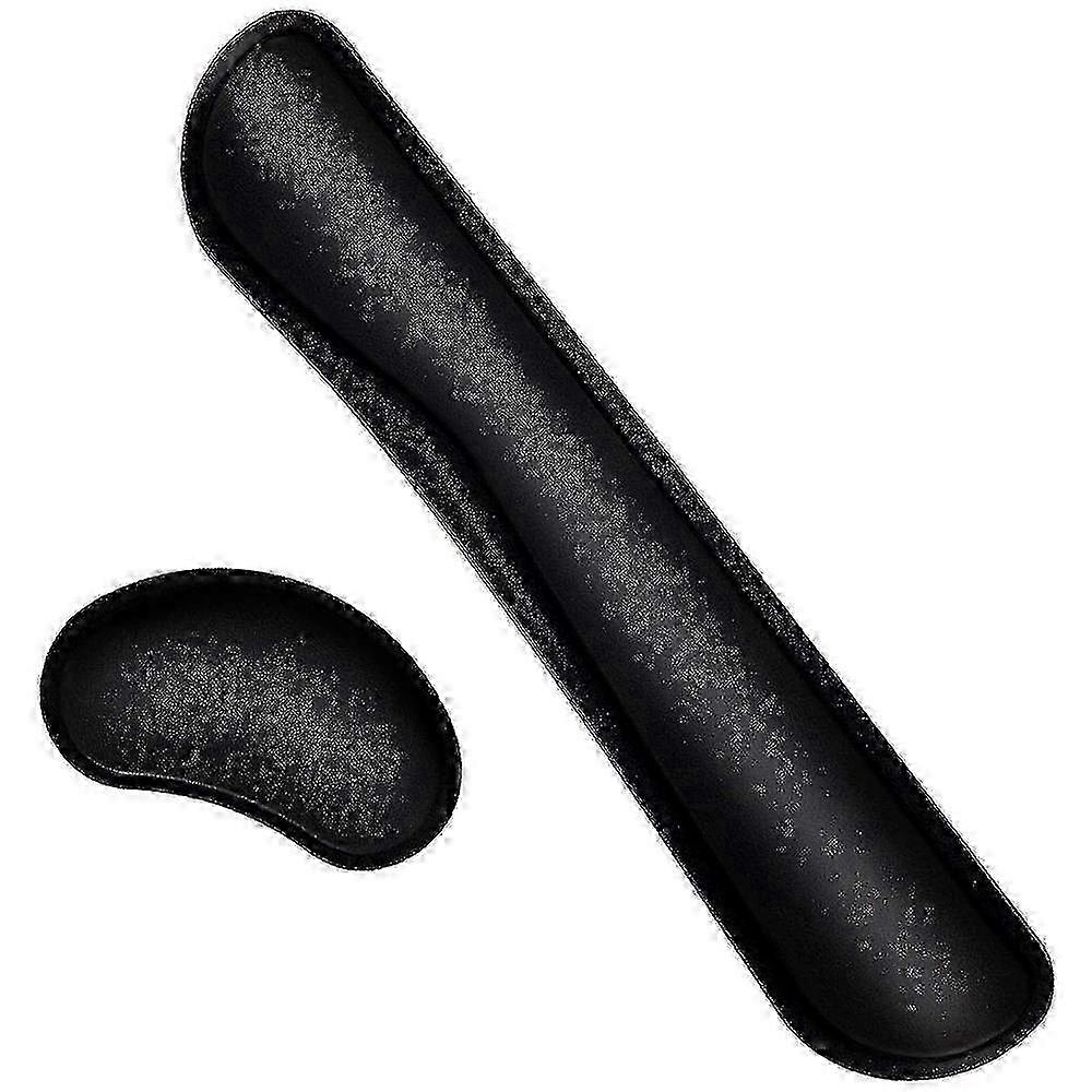 Computer Keyboard And Mouse Pad Support Memory Foam Set- Black SZRH A-F