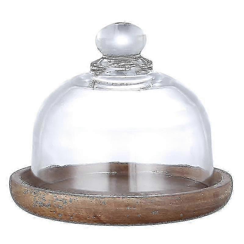 Wooden Base Glass Dome for Wedding Cake Display