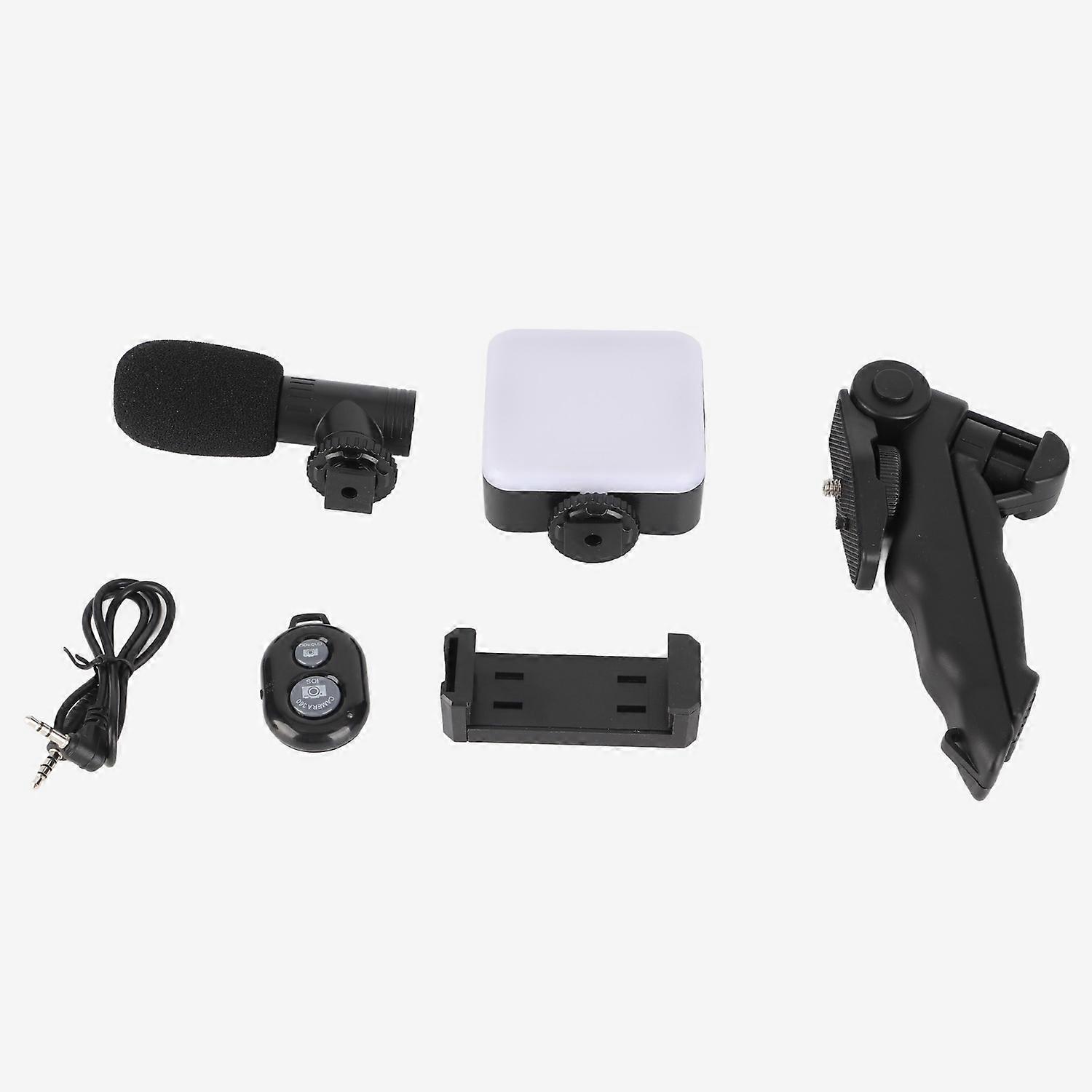 Smartphone Video Vlog Kit LED Fill Light Tripod Microphone Comtroller Noise Reduction for Phone Came