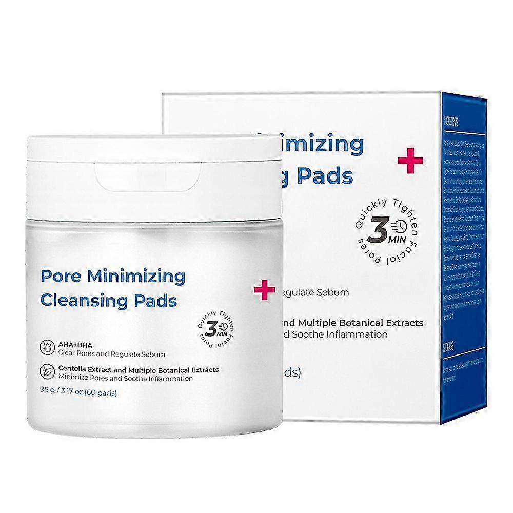 Pore Minimizing Cleansing Pads with AHA+BHA and Centella, Exfoliating and Calming for Deep Hydration, 60 Count