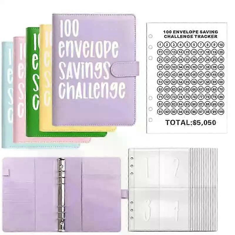100 Envelope Challenge Binder Save Savings Challenges Loose-Leaf Binder Budget Binder With Cash Envelopes Money Organizer System