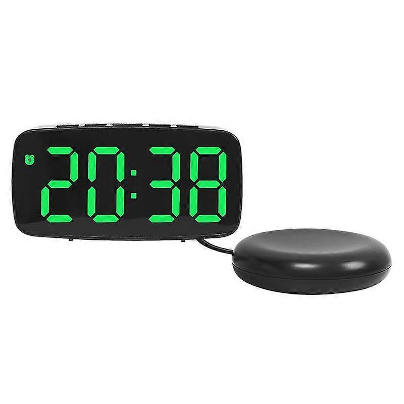 Alarm Clock With Vibrator Black Shell Green Light
