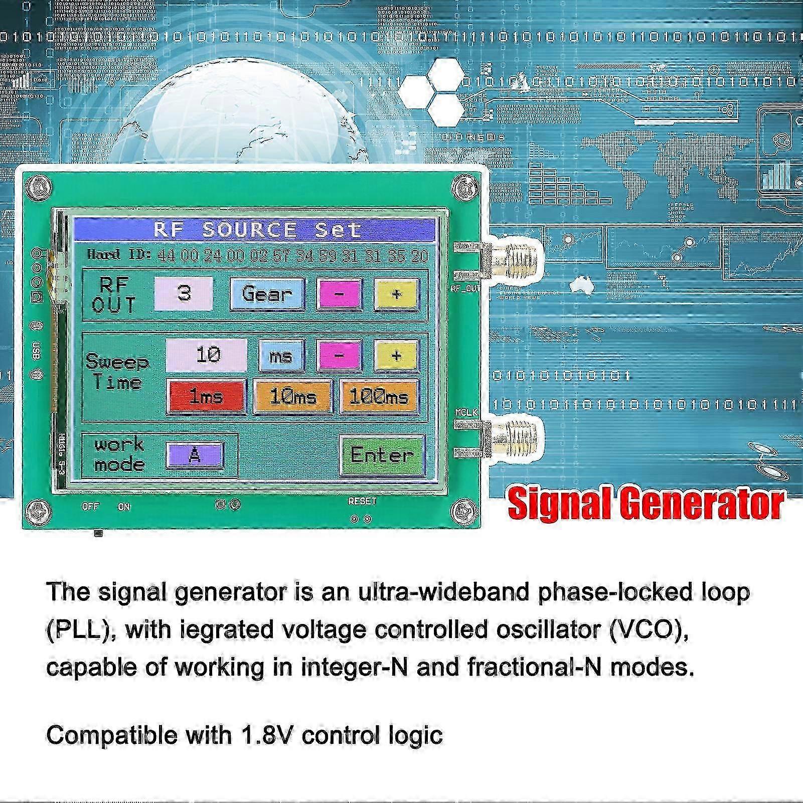 23.5-6000MHz Signal Generator 0.5PPM Low Noise Signal Source Touchable Screen PC Software Control