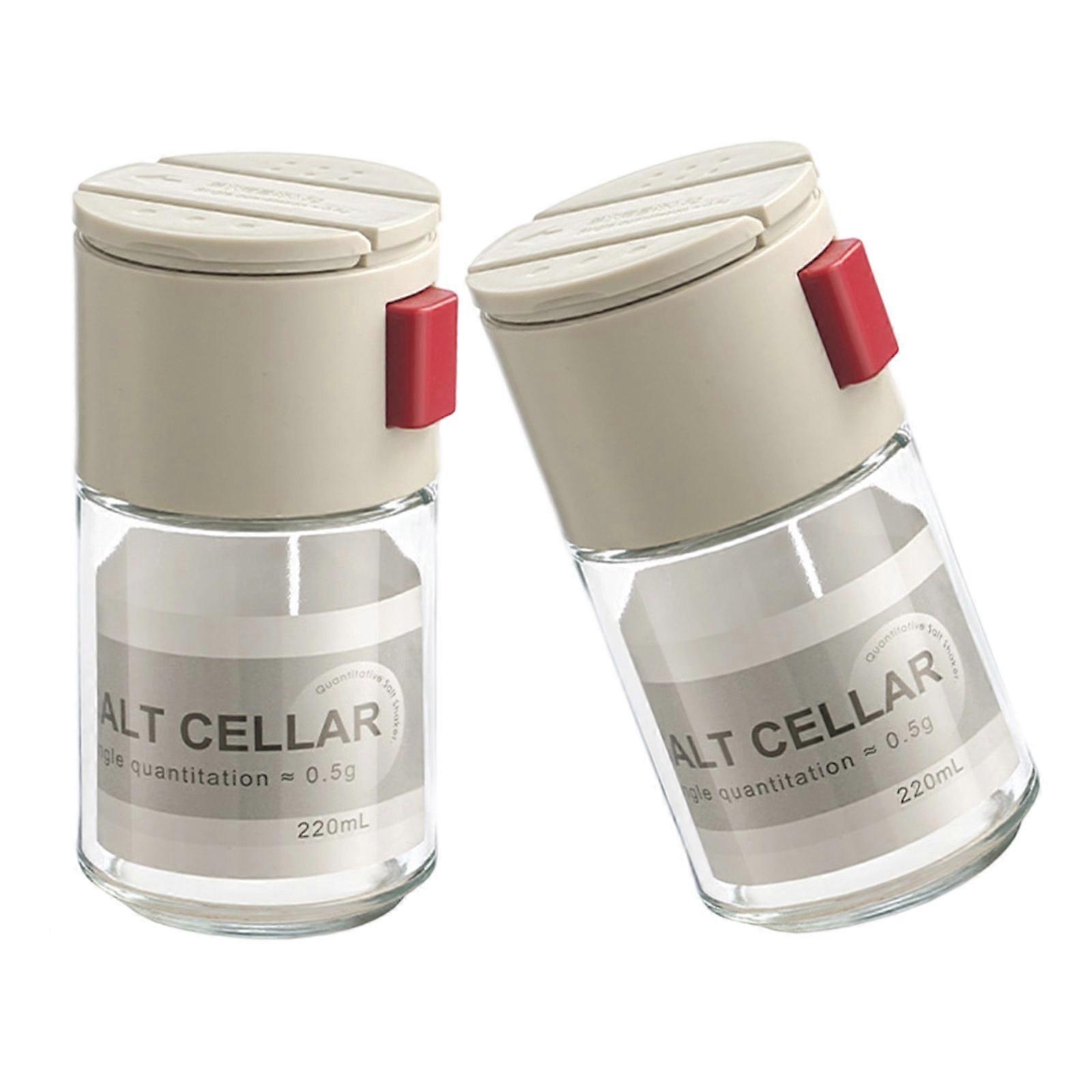 2 Piece Glass Seasoning Bottle Multipurpose Structure and Regulated Dispensing Salt Shaker Box for Skilled Home Cooks  Red