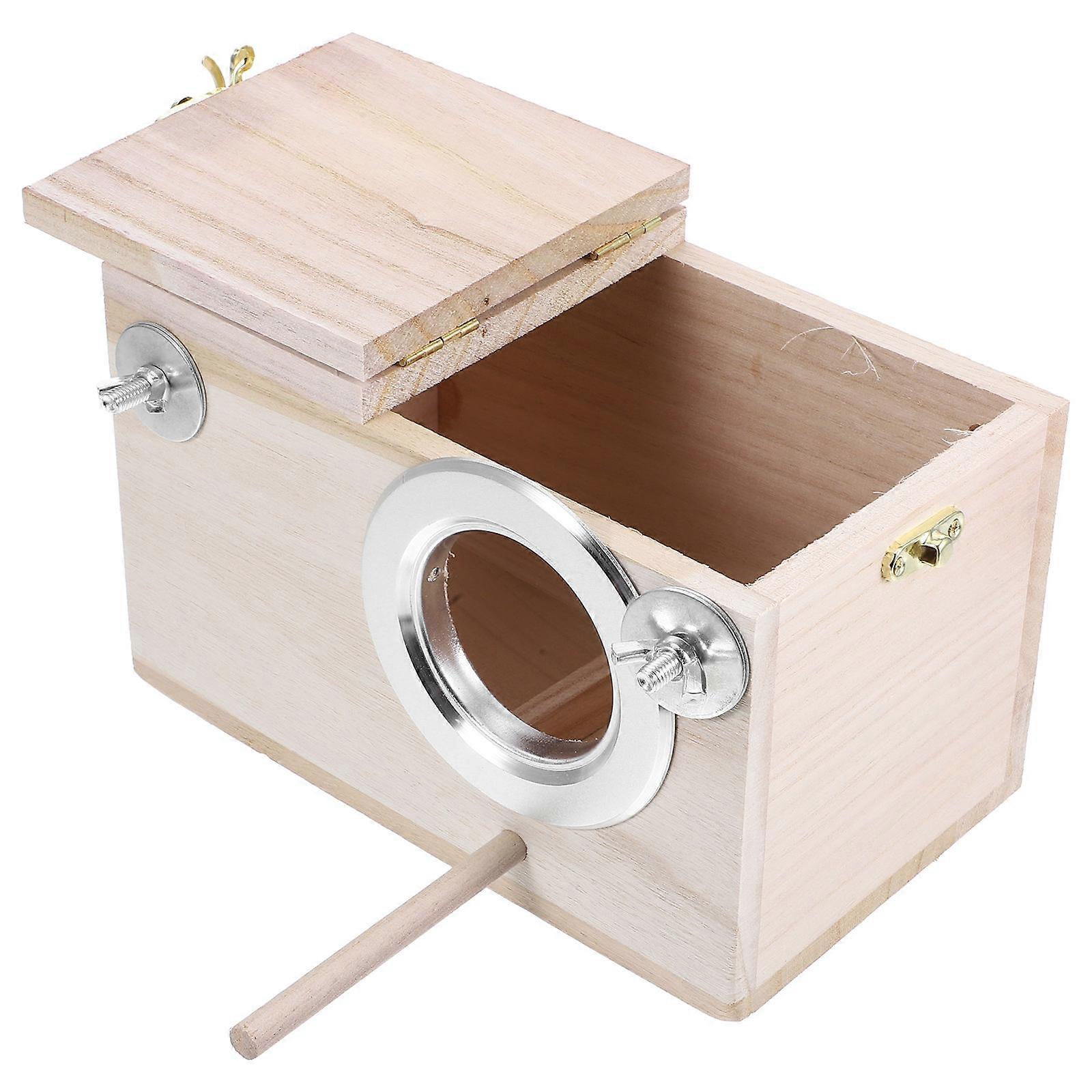 Rectangular Bird Nesting Box With Perch Designed For Bird Enthusiasts 19.20X12.00X11.40CM Easy For Cleaning 1Pack