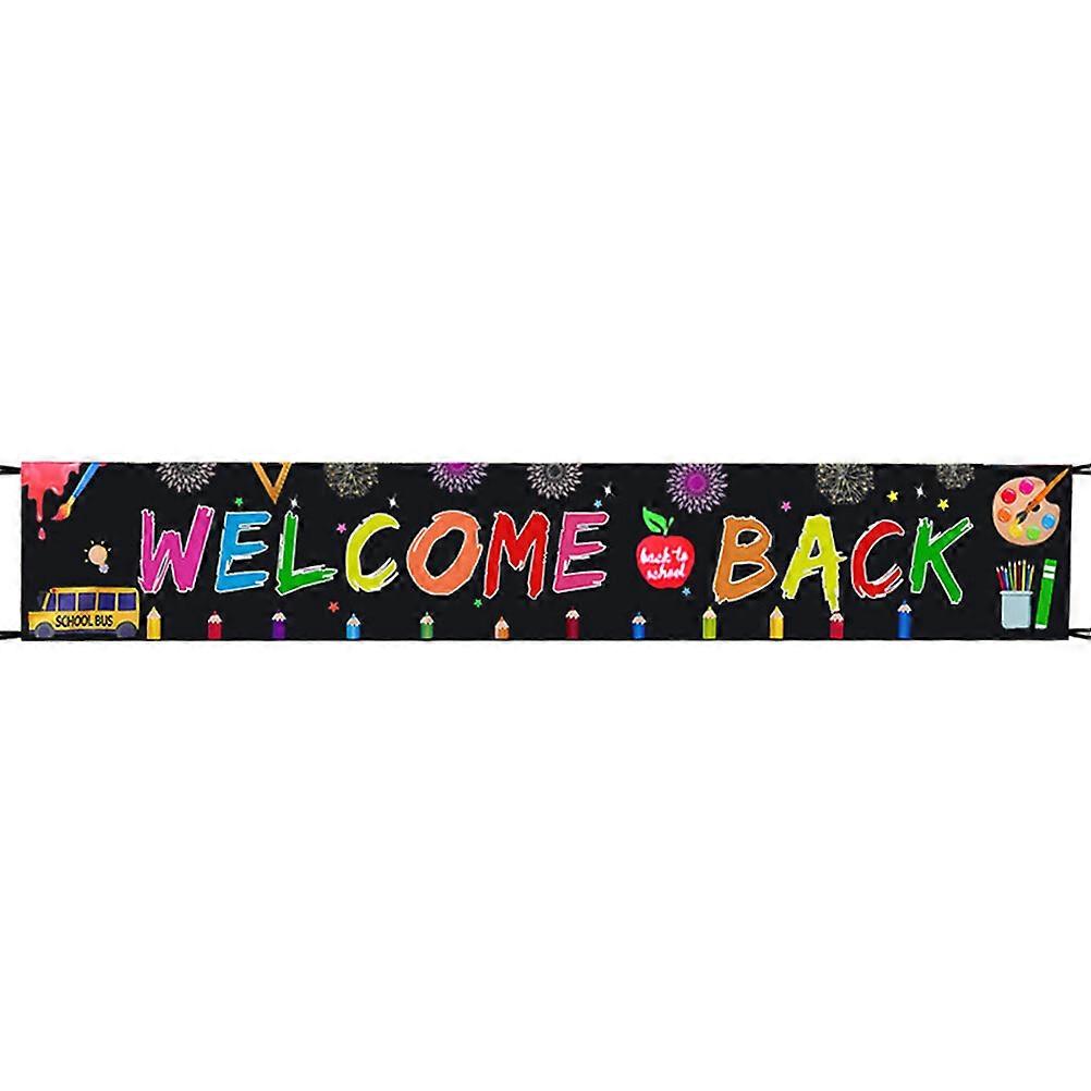 1 Pc Welcome Back Banner Classroom Scene Layout Props Back To School Hanging Drop for School Party