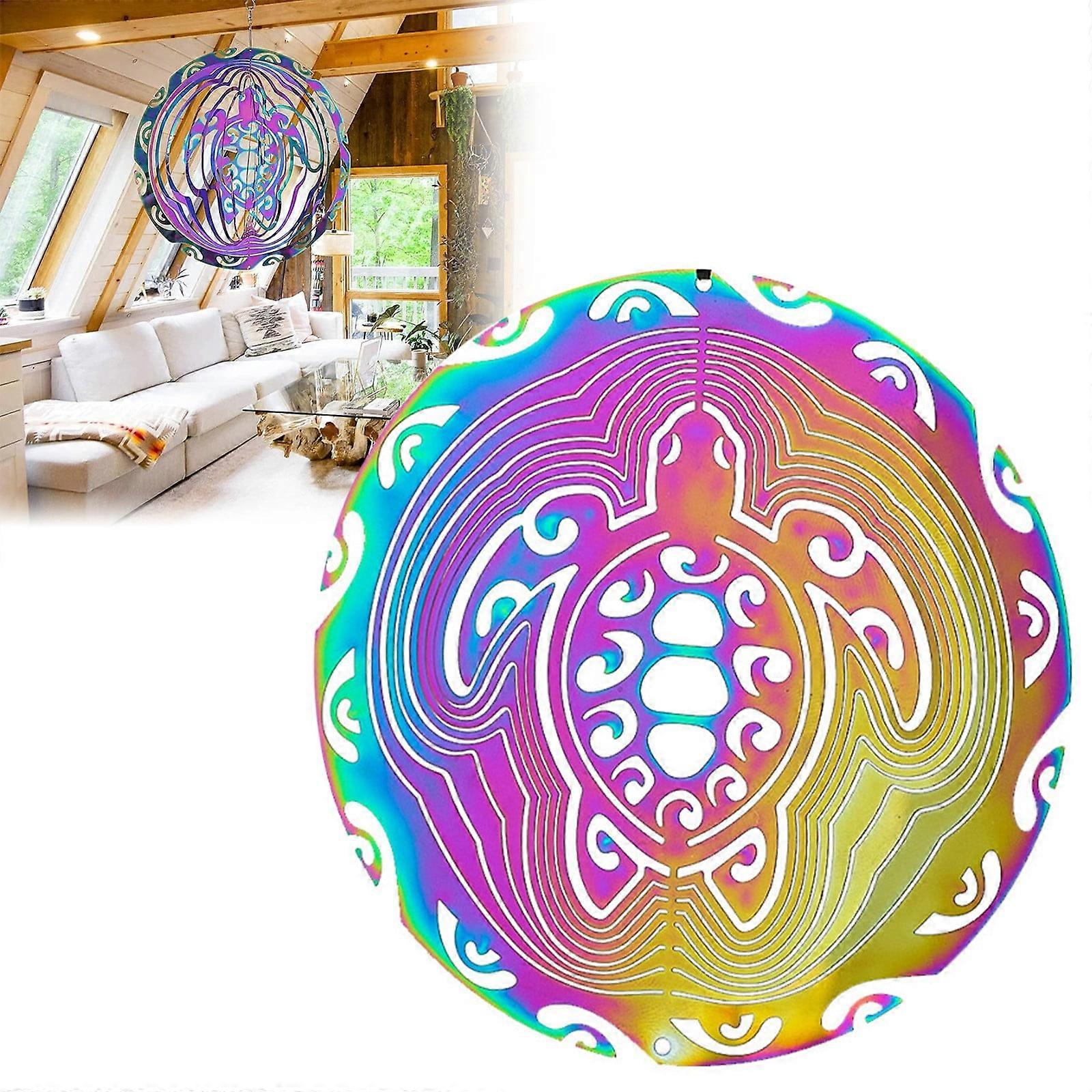 WinysinColorful 3D Turtle Rotating Wind Chimes: Bring Your Space To Life