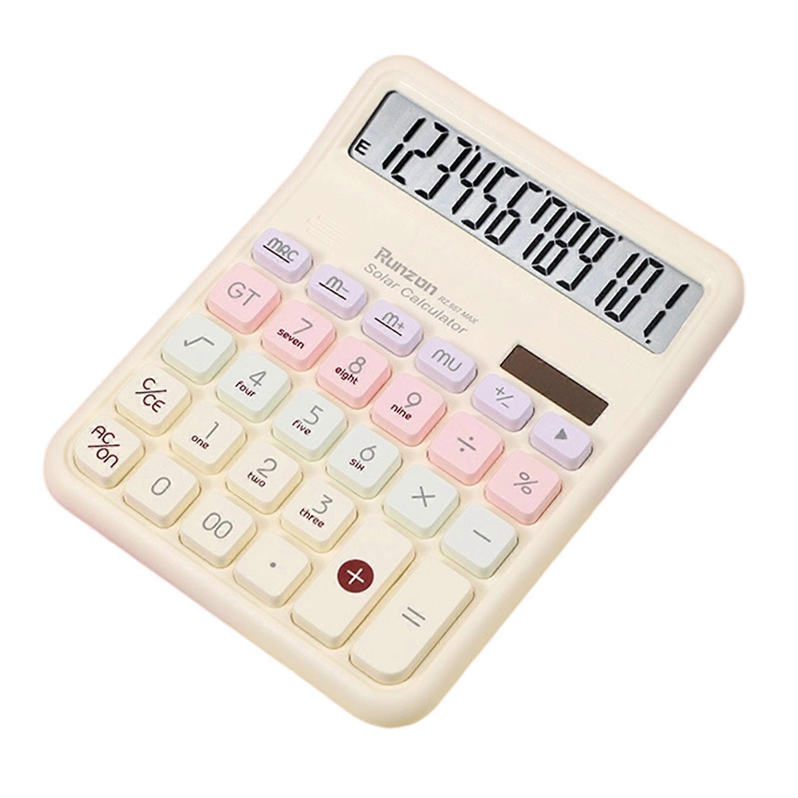 Multicolored Solar Calculator 12 Number Screen Ergonomic Access Thin Transportable Plan For Specialists Students  Yellow