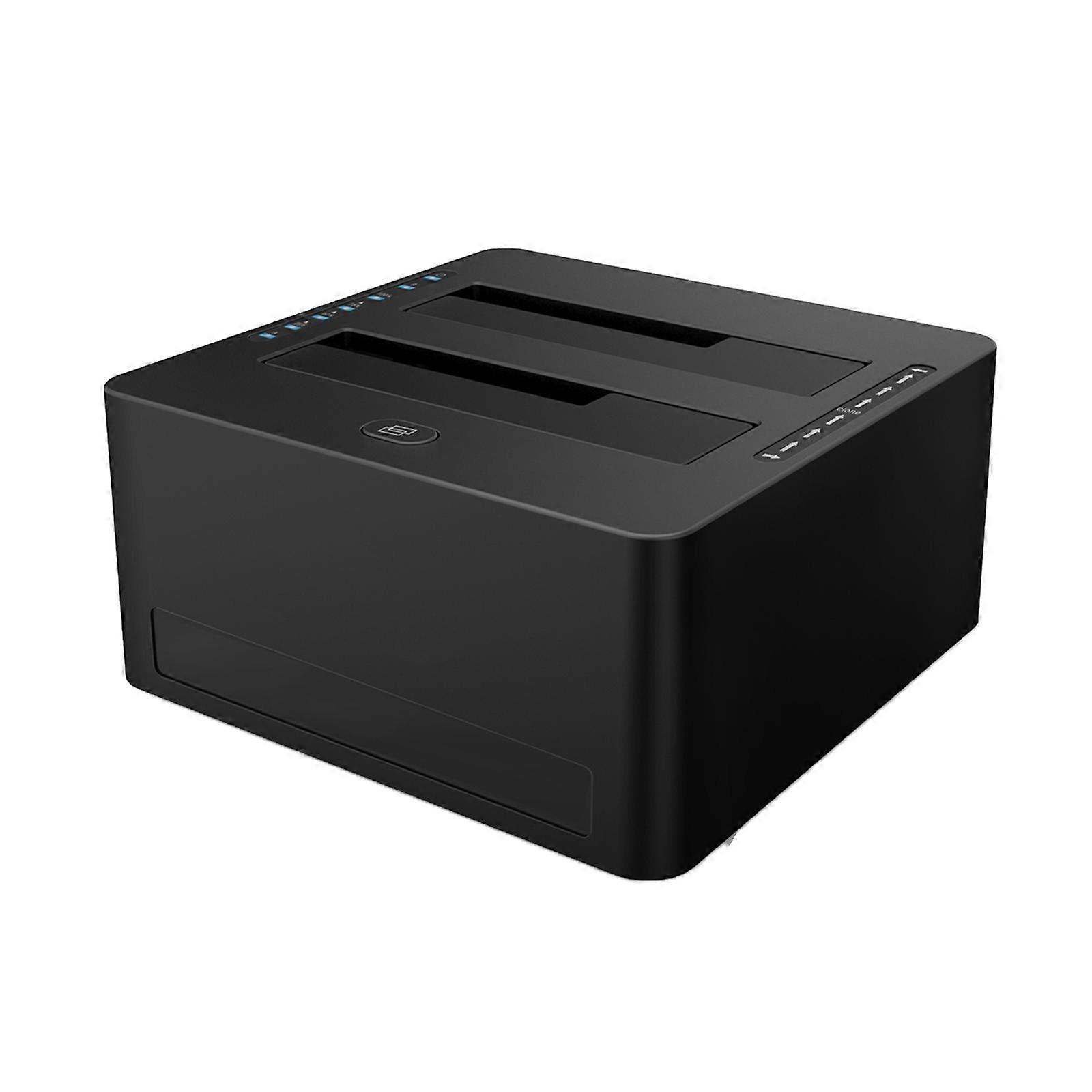 External Hard Disk Enclosure Double Bay USB3.0 to Sata3.0 Dock Base For 3.5 and 2.5inch Drives Support Offline Cloning Multicolor