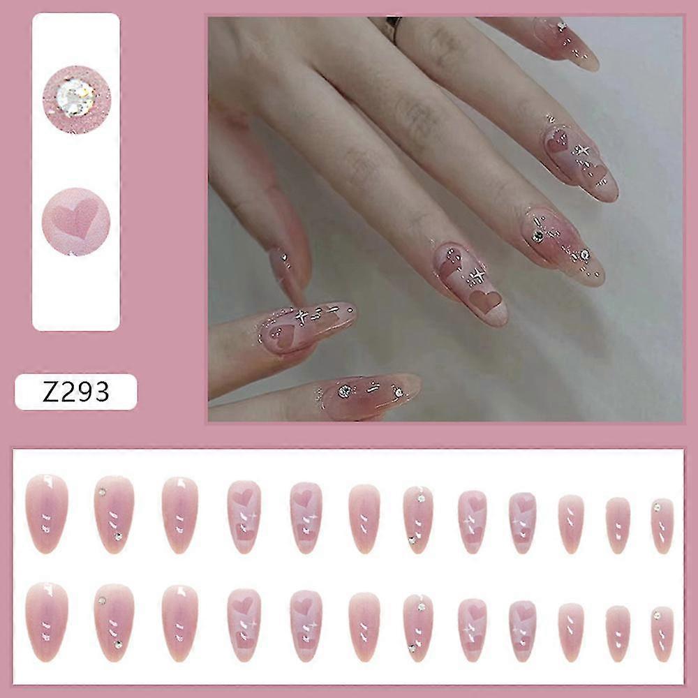 Light Purple Round Head False Manicure Sweet Charming Reusable False Nails