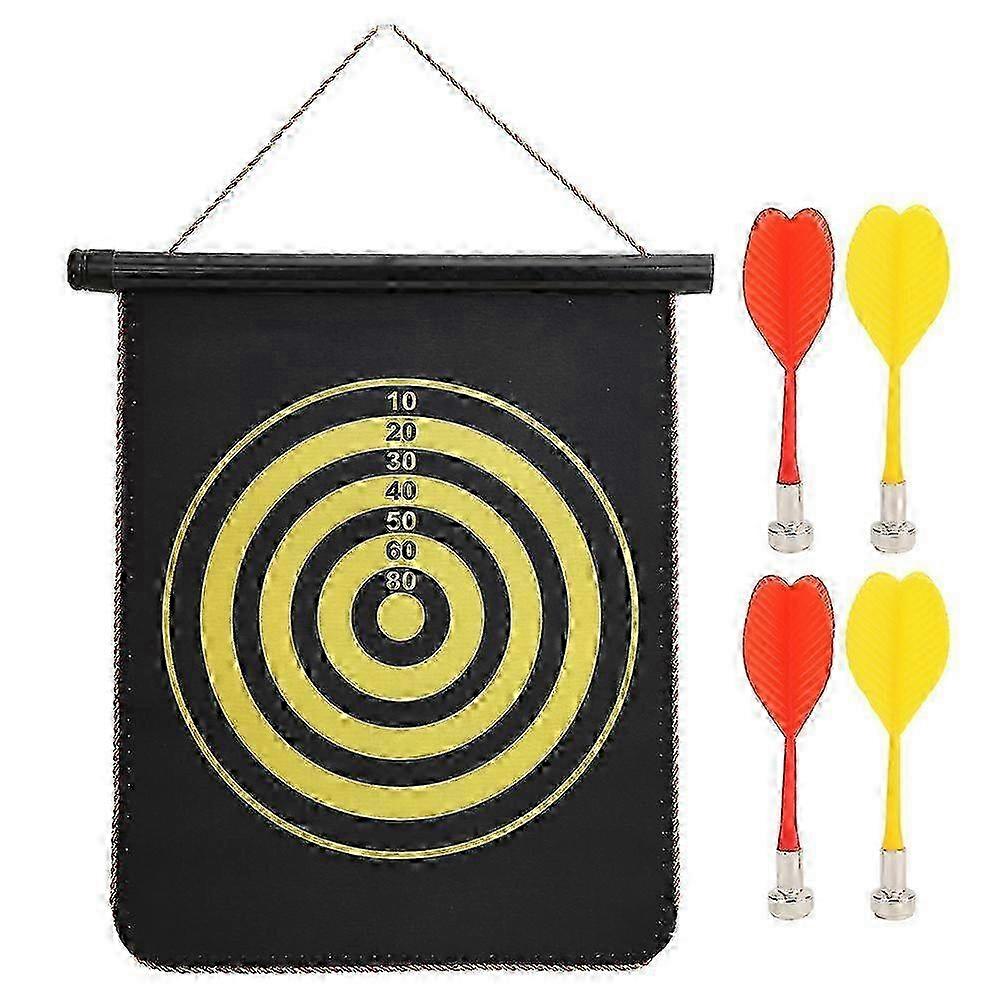 Double Sides Magnetic Dart Board Hanging Dartboard with Darts Target Toy for Adults Children