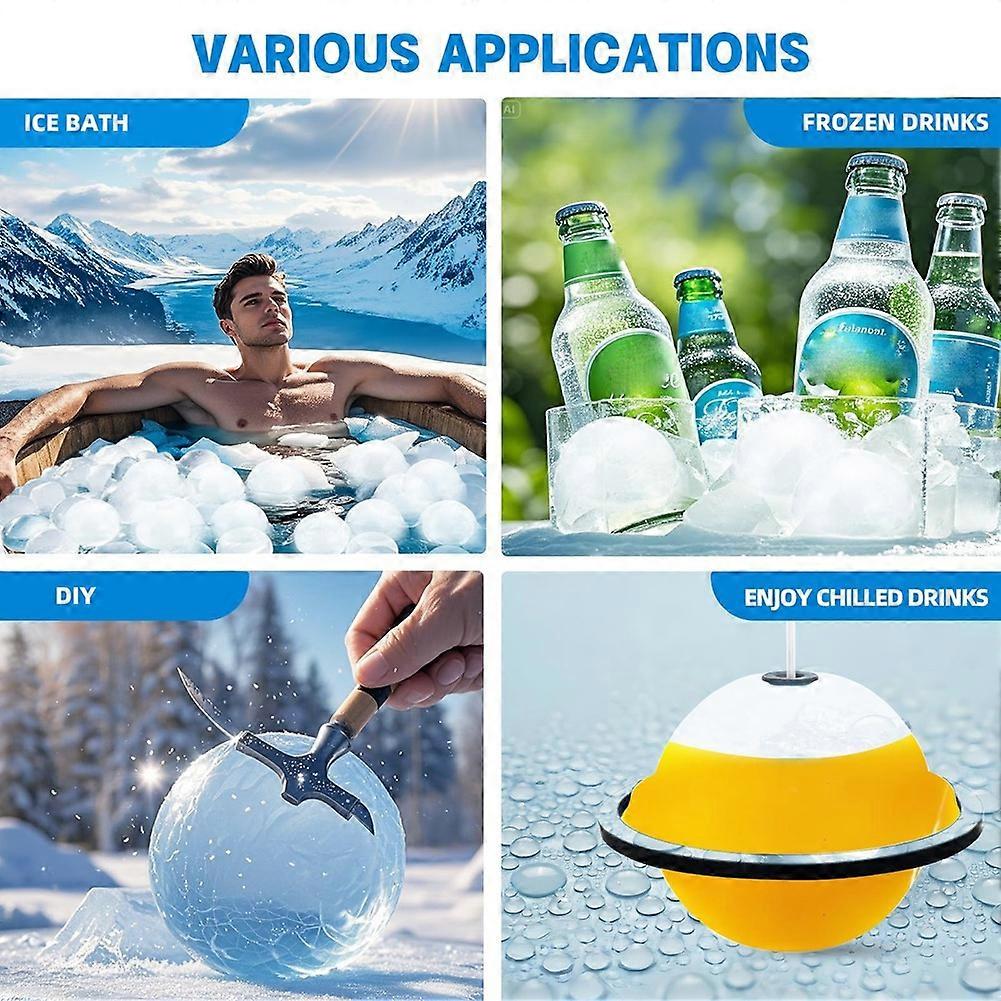 Extra Large Sphere Ice Molds for Ice Baths, IceCube Molds for Cold Plunge, Ice Block Mold Reusable Ice Ball Maker