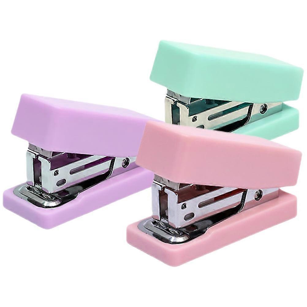 3 Pcs Small Stapler Portable Office Desk Handheld Metal Student