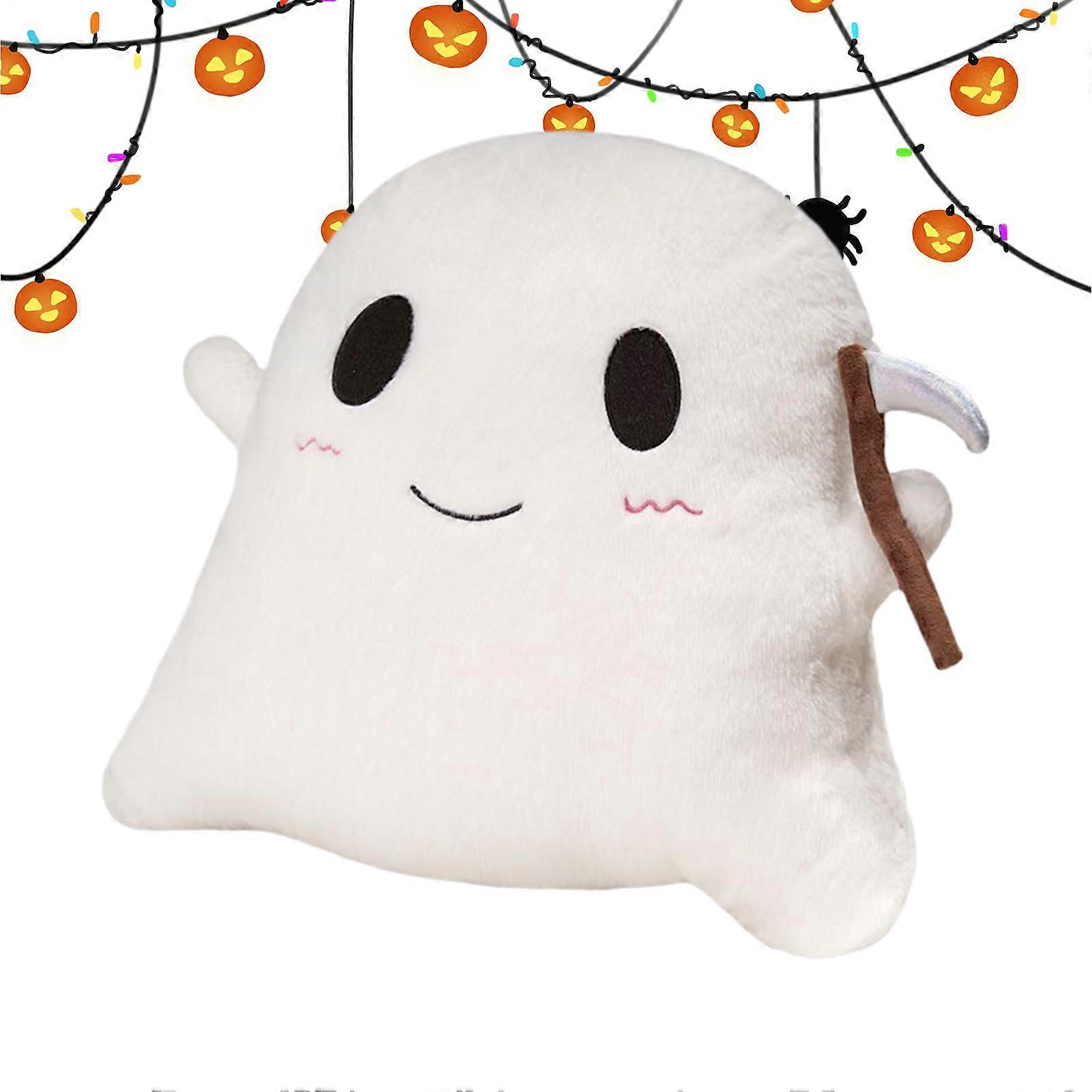 Pillow Plush Ghost Stuffed Animal Cushion For Sofa And Couch Decor Modern Cute Style Polyester Fabric