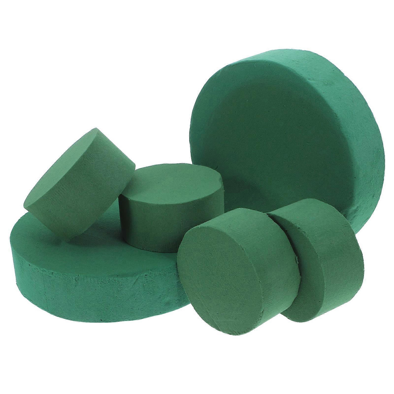 Green Floral Foam Blocks for Flower Use 6Pcs Round Foam Blocks Decor