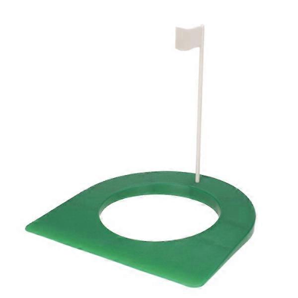 Green Rubber Putting Cup with Flag for Golf Use 2Pcs Set