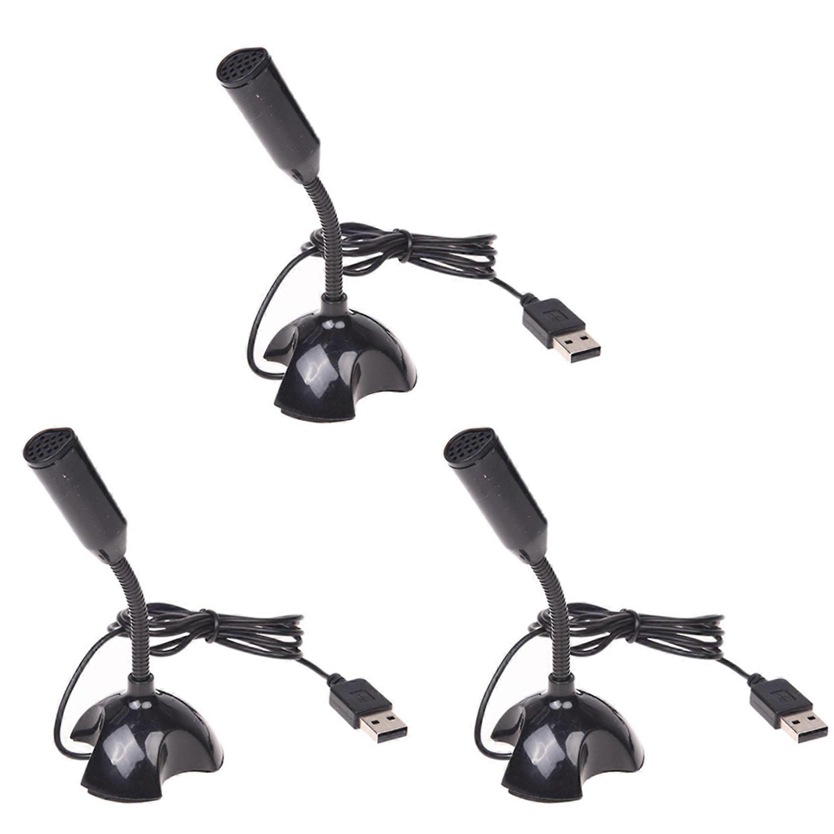 3X USB Microphone Web Flexible Noise Canceling Mic for Mac PC Computer Laptop Stand