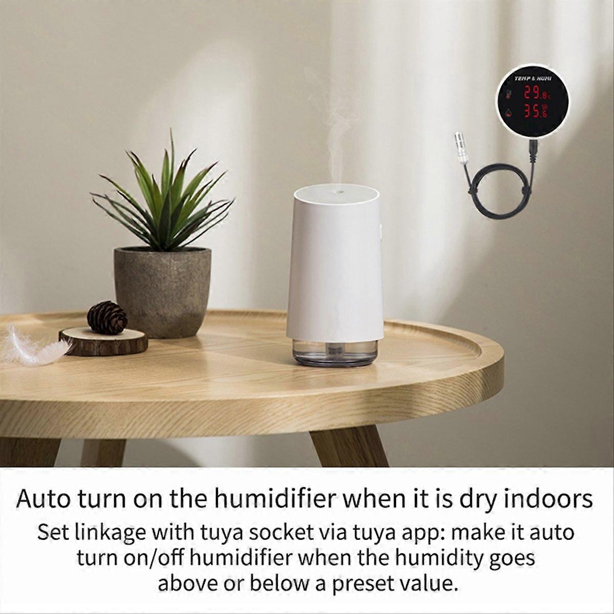 Tuya Zigbee Temperature and Humidity Sensor Alarm UK Plug