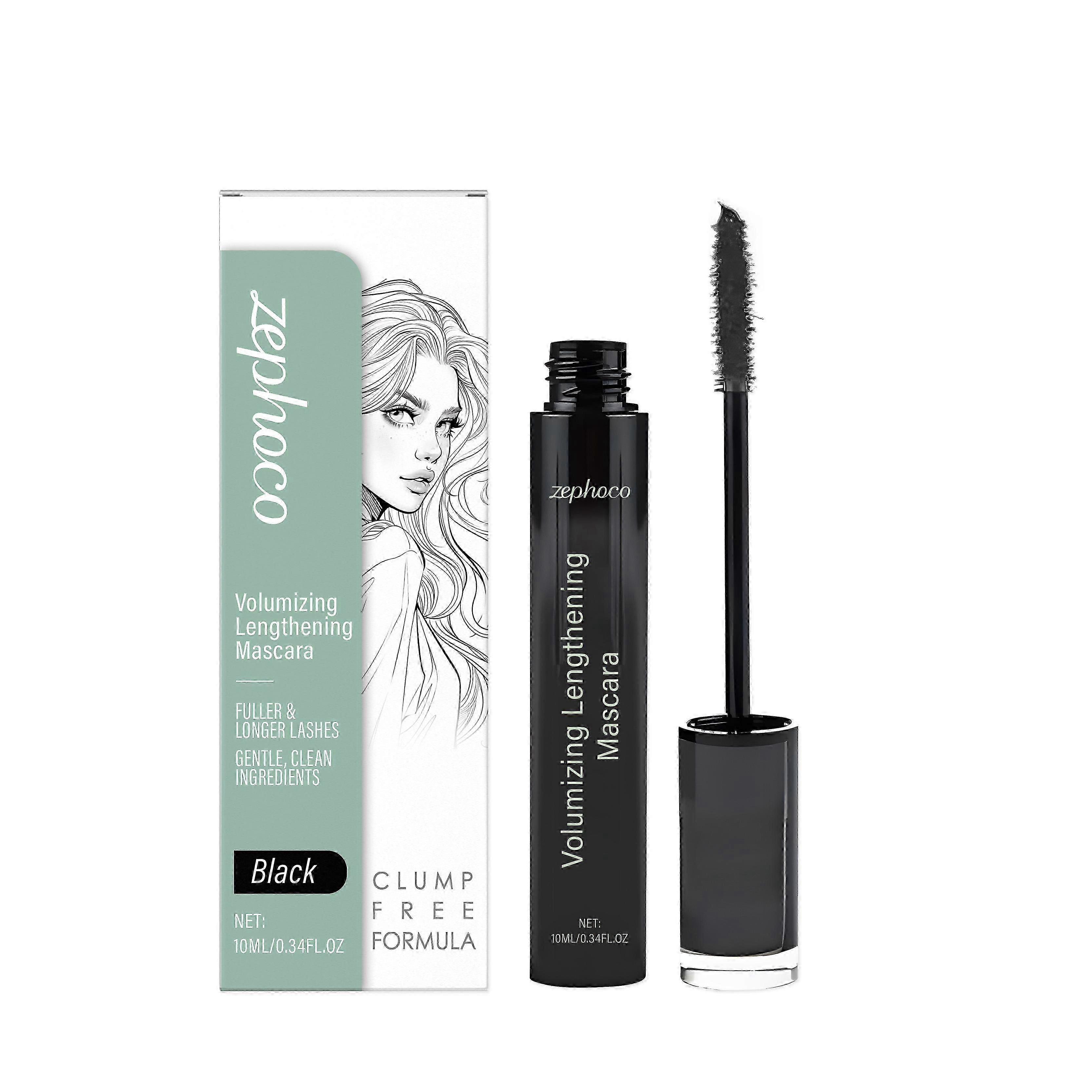 Zephoco Black Mascara Creates Thick, Long, Curly, Natural And Long-Lasting Eyelashes Without Smudge