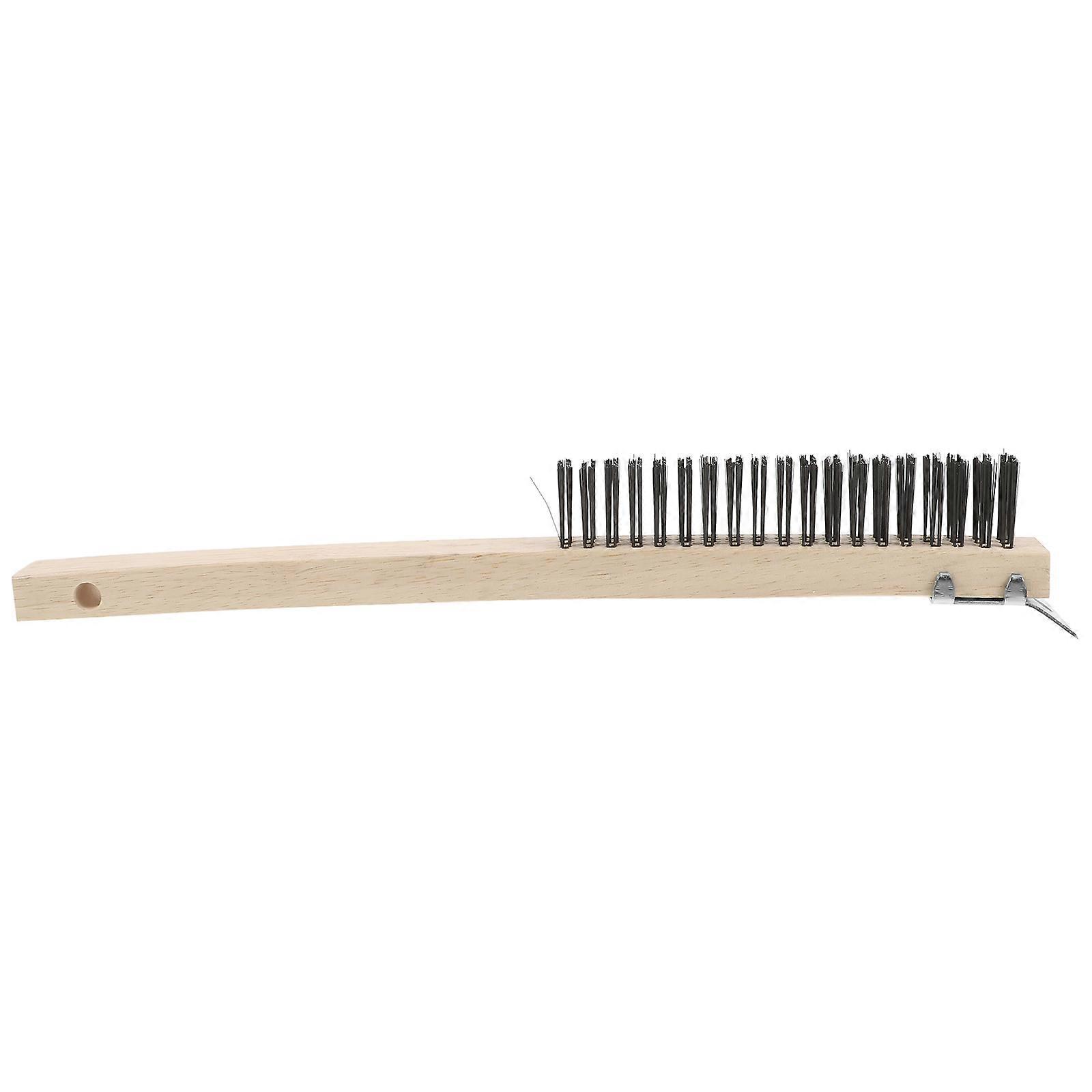 Wire Brush for Cleaning Wooden Handle Pizza Stone
