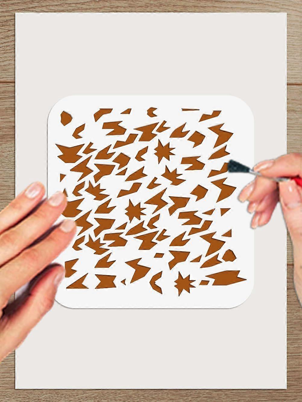 3Pcs 5.9x5.9 inch Camouflages Plastic Drawing Painting Stencils Irregular Texture Reusable Templates for Painting on Scrapbook Fabric Tiles Floor Furn