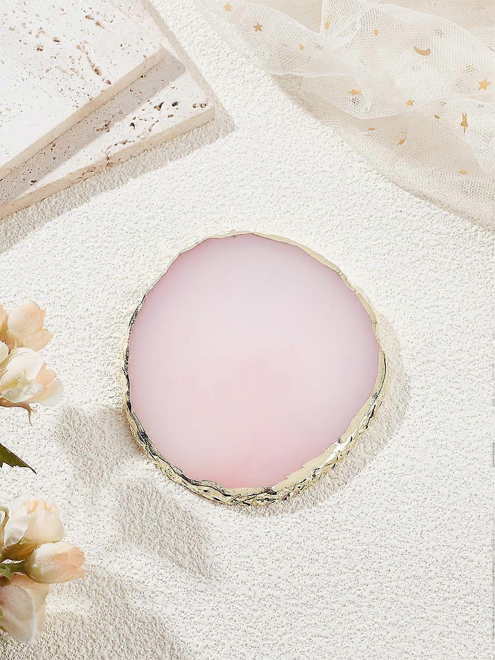 1Pc Resin Imitation Agate Color Palette Resin Flat Round Nail Color Palette Nail Art Tool Gel Design Art Makeup Mixing Tray for Cosmetic Mixing Tools 