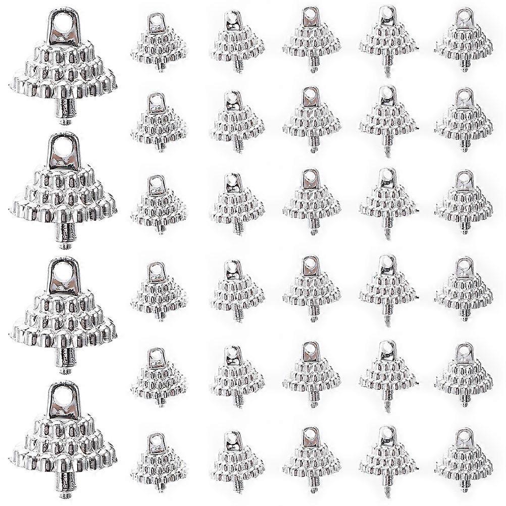 100Pcs DIY Christmas Ball Ornament Caps Plastic for Crafts Silver