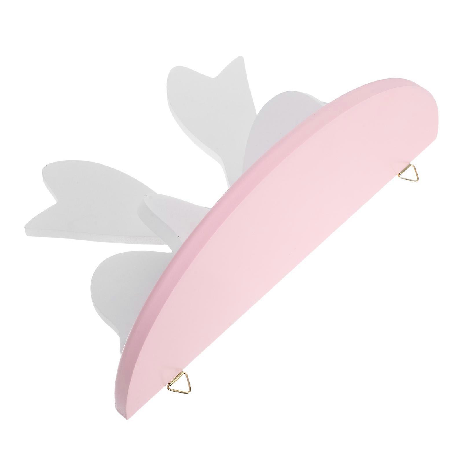 Wooden Floating Shelves Bow Shaped Wall Mounted Storage Rack