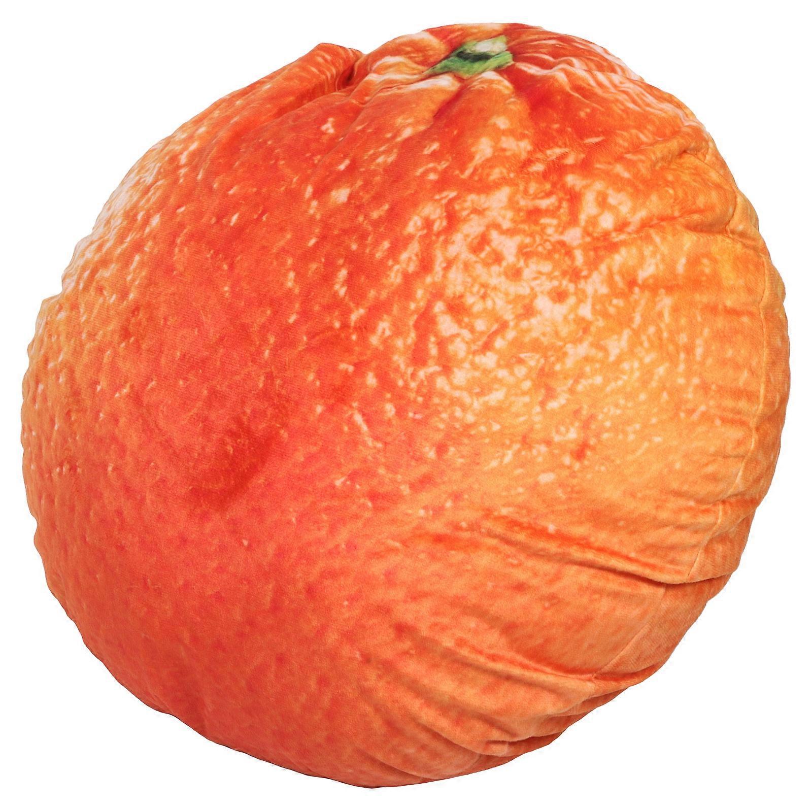 Orange Plush Fruit Pillow for Home Use Soft SkinFriendly Decorative Cushion with High Elasticity Filling 24x24 Inches