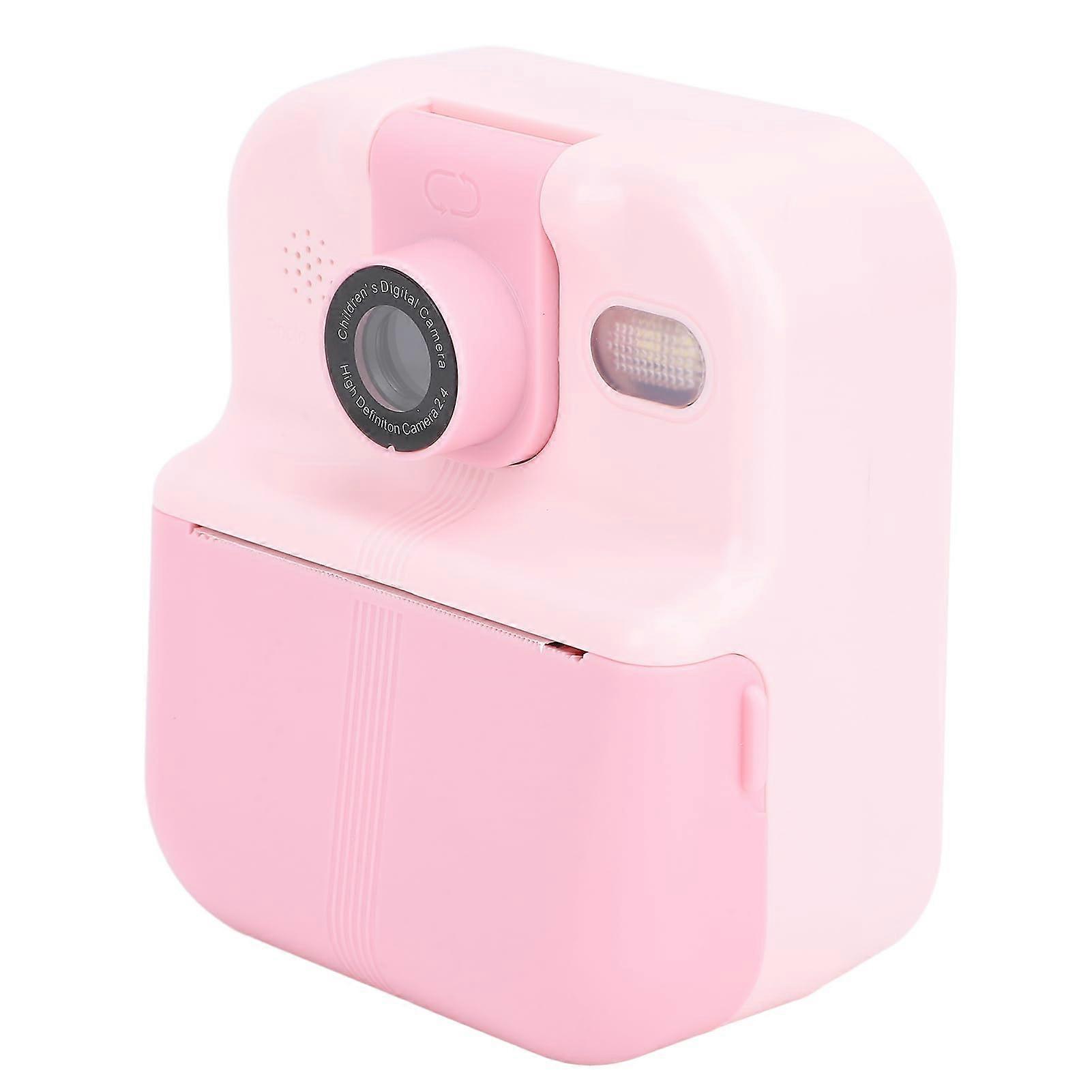 Instant Print Camera for Kids with 3 Paper Rolls, 1080P Dual Lens Digital Selfie Camera Pink