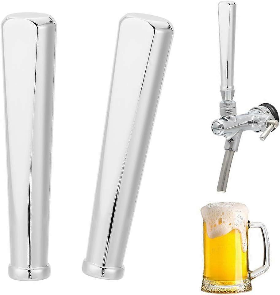 2Pcs Beer Tap Handle Draft Keg Kegerator Beer Faucet Handle 7.5mm Hole Chromium Plating Brass Beer Tap Handle for Home Brewing Supplies Beer Tower Sha