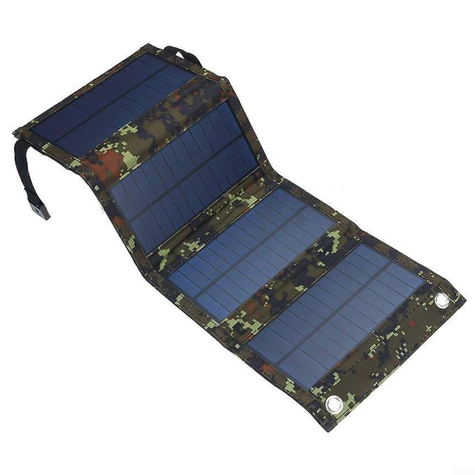 Waterproof 20W Foldable USB Solar Panel Charger, 5V Output, IP65 PET Material, 18% Efficiency, No Battery, Camouflage