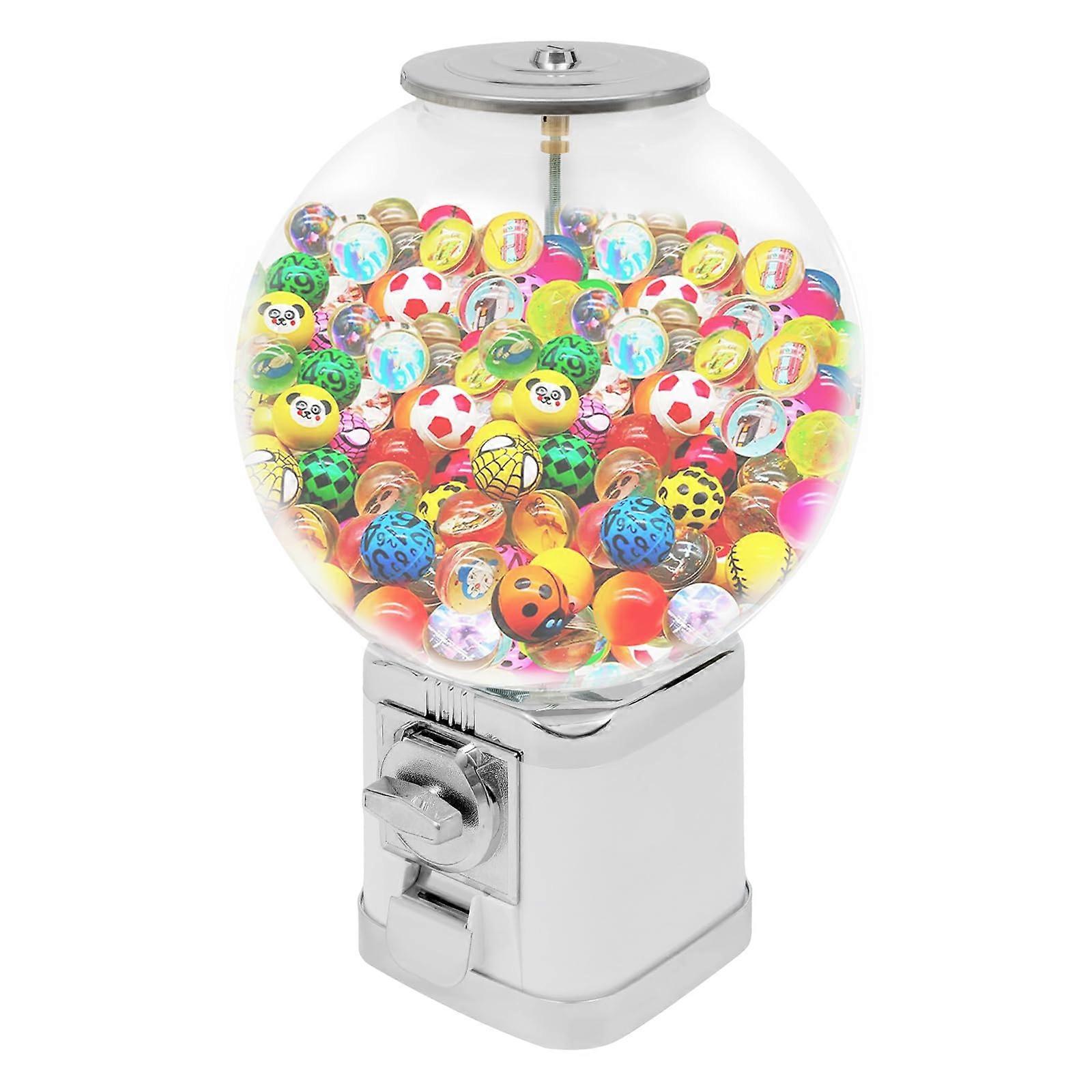 Large Capacity Candy Gumball Vending Machine with Secure Lock for Business Capsule Toys White