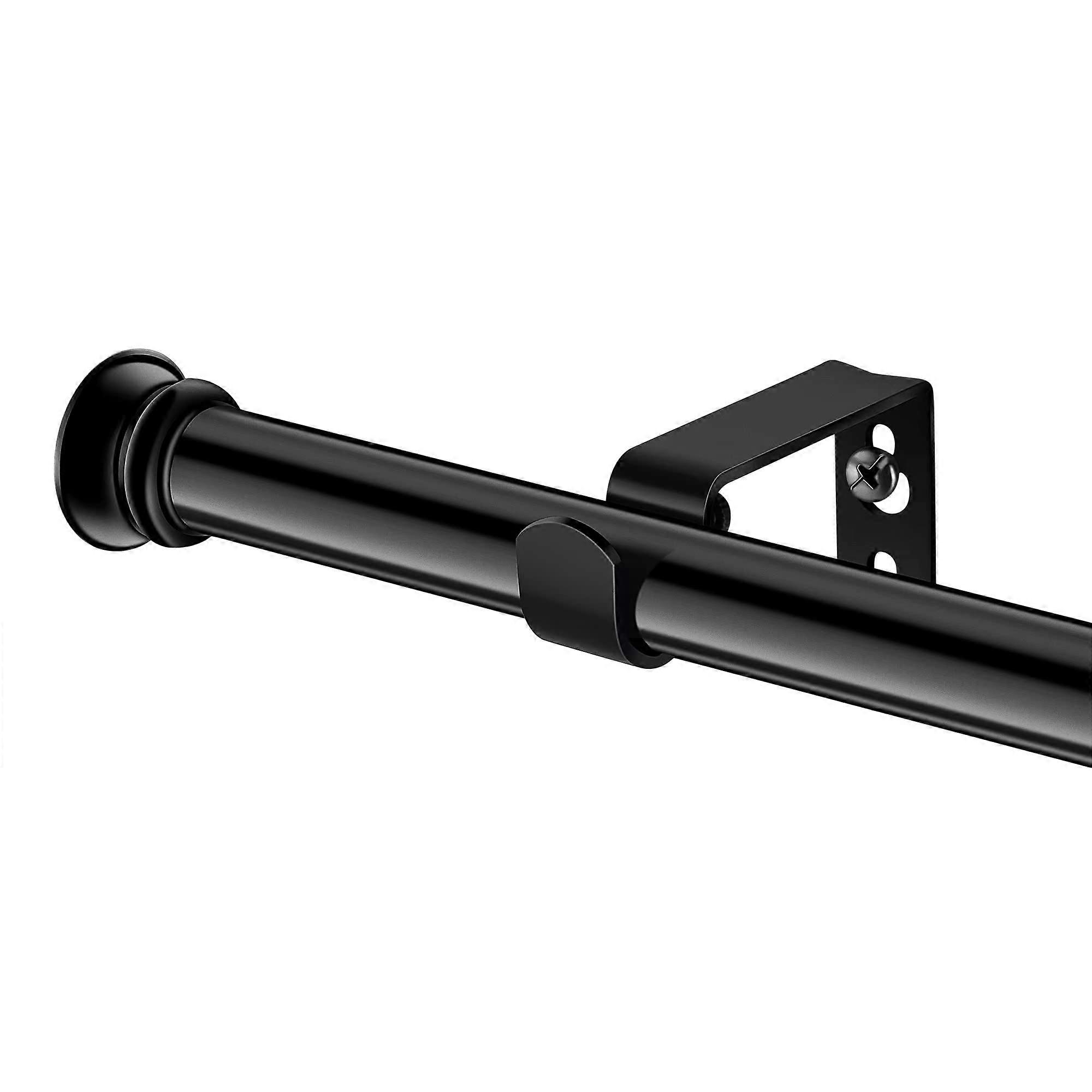 Adjustable Black Curtain Rod 3045 Inch with Brackets, Durable Stainless Steel for Windows