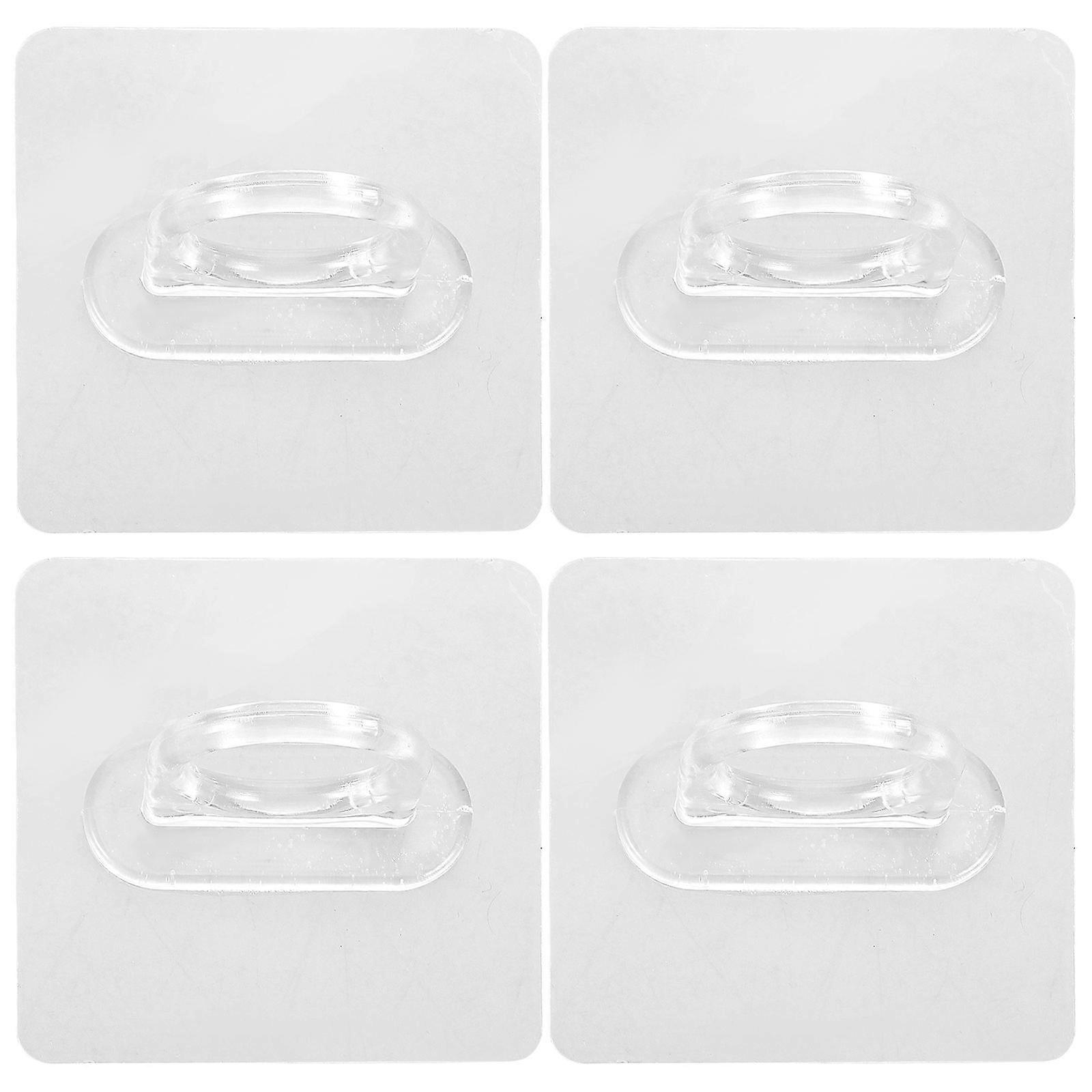 4Pcs Round Acrylic Hooks for Wall Mount Holding Bathroom Items Transparent