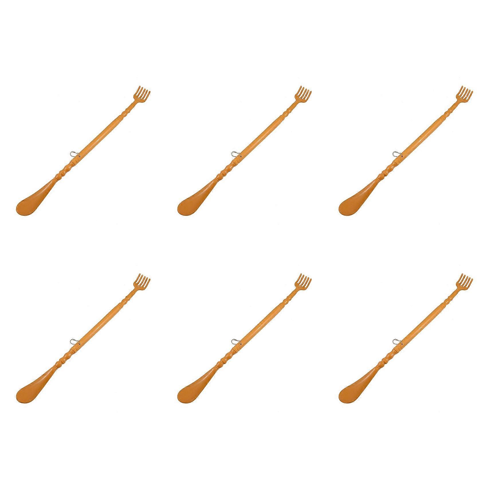 6X Brown Plastic Handle Back Scratch Helper Massager 48 cm
