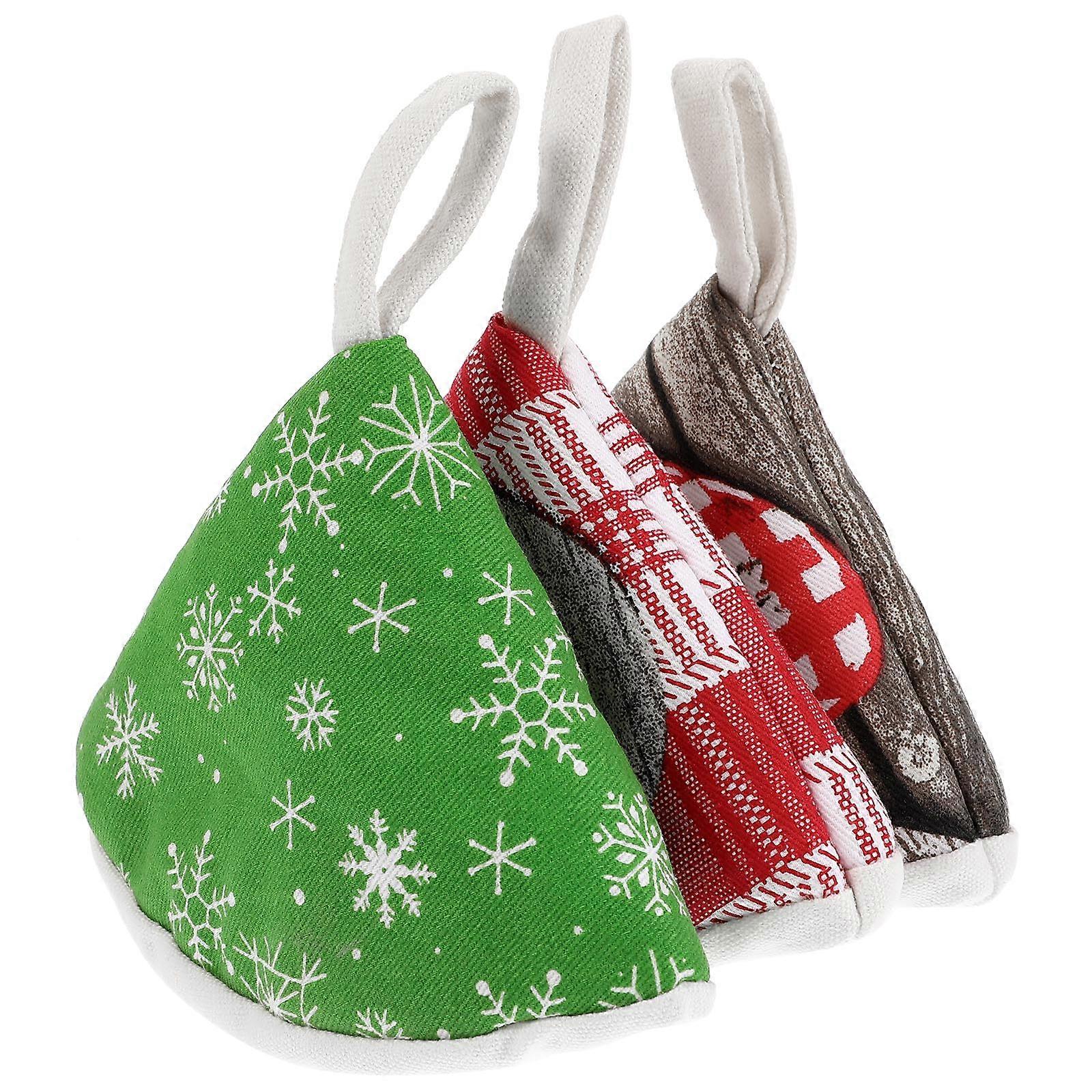 Pot Lid Cover Triangular Anti-Scald Lid Cap Home Users 12x9cm Insulation 3Pcs