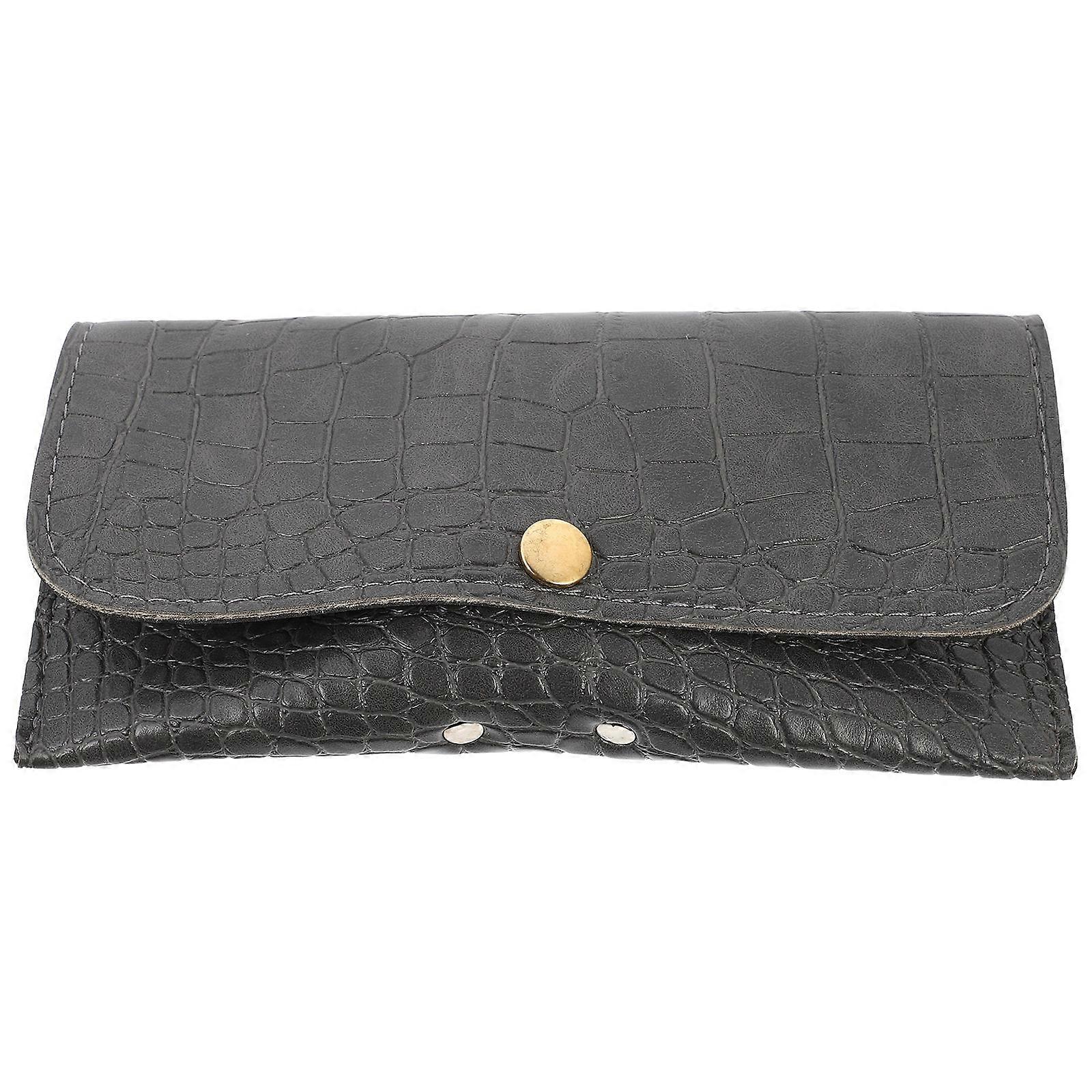 Glasses Case Grey with Design for Storage Use