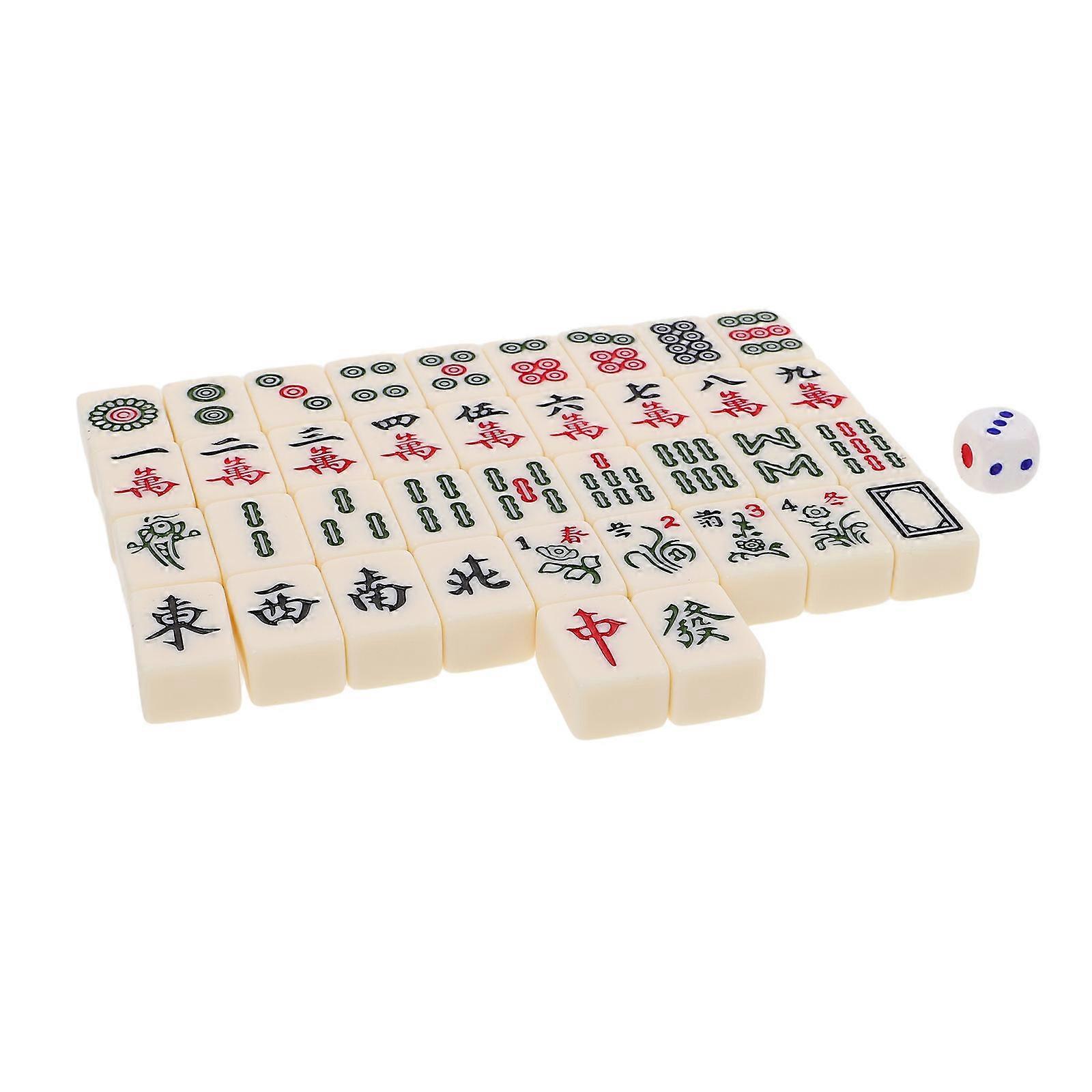 Portable Mini Mahjong Set 1Set for Playing Mahjong Travel Use