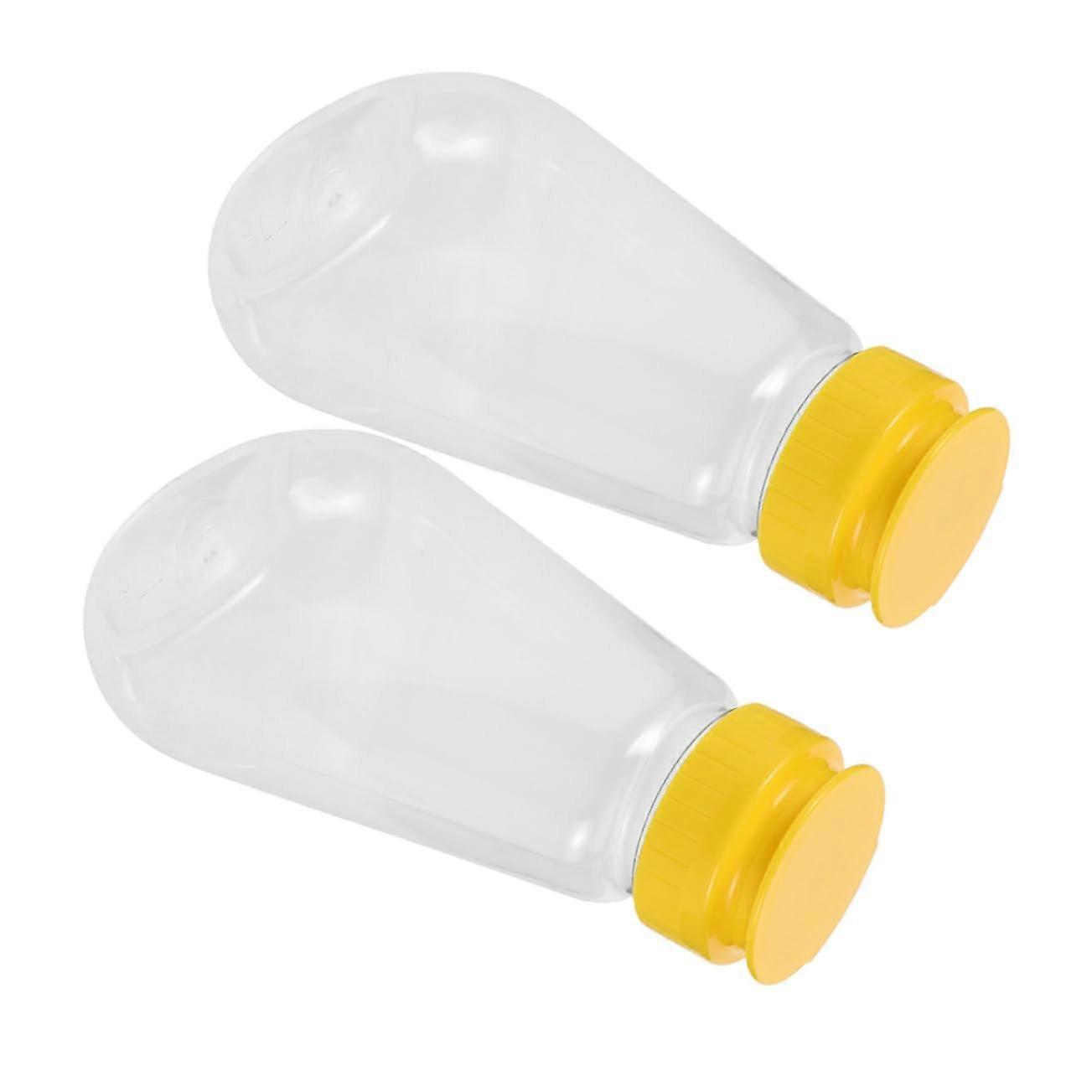 2pcs 200ml Plastic Squeeze Bottles Leakproof Refillable Condiment Dispensers with Lids for Kitchen Use