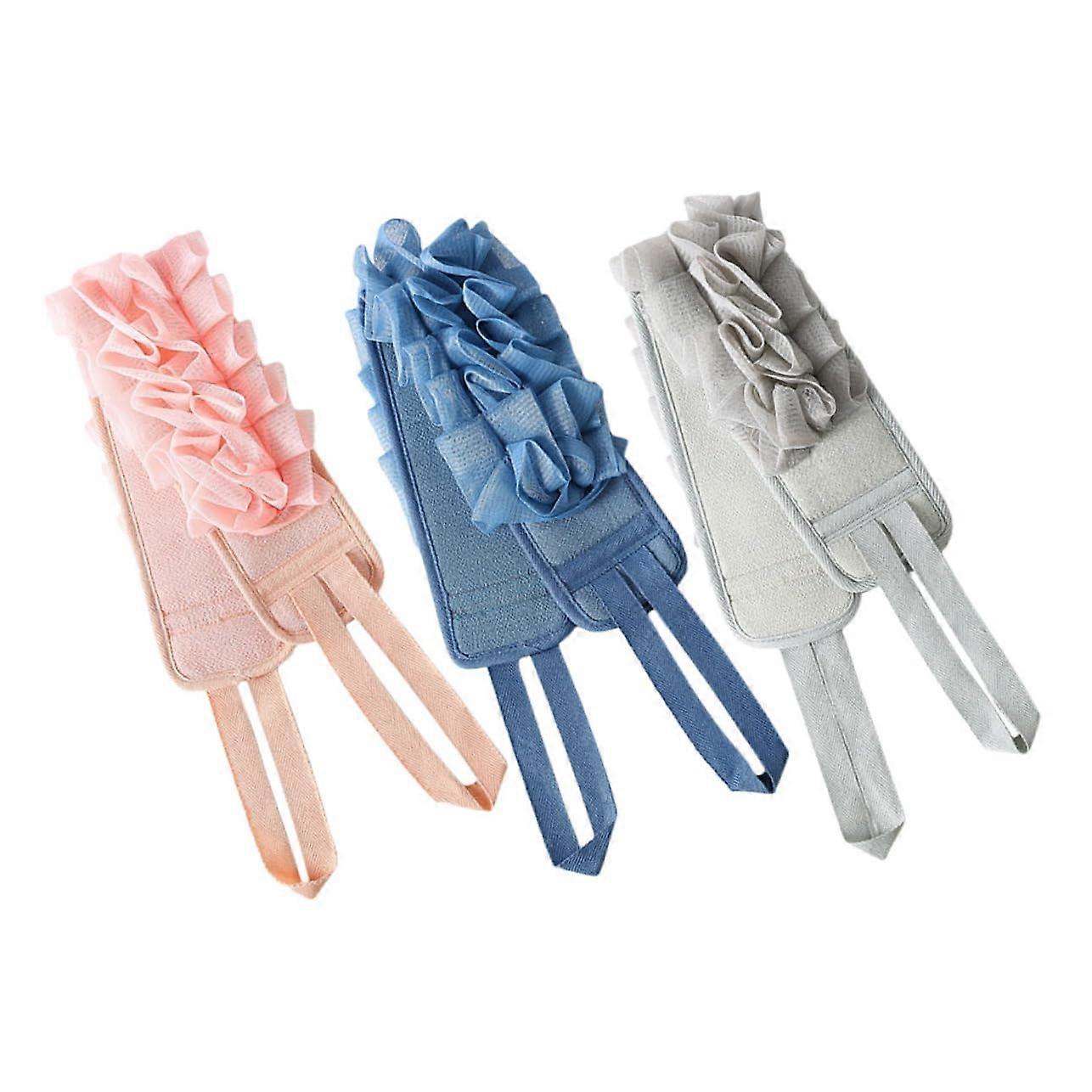 DualSided Back Scrubber for Shower with Long Handle, Lightweight Exfoliating Bath Strap