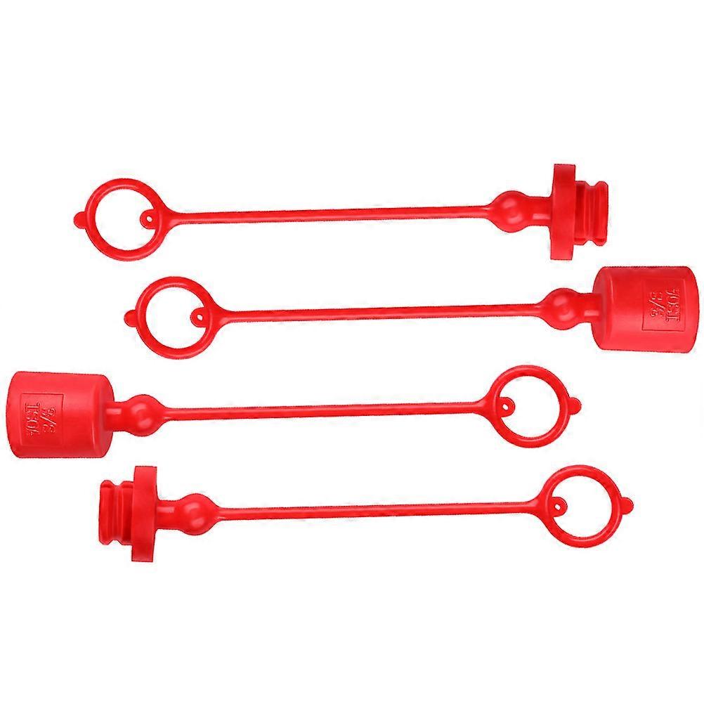 Hydraulic Quick Coupler Dust Caps for Protective Use 8Sets Red Plastic